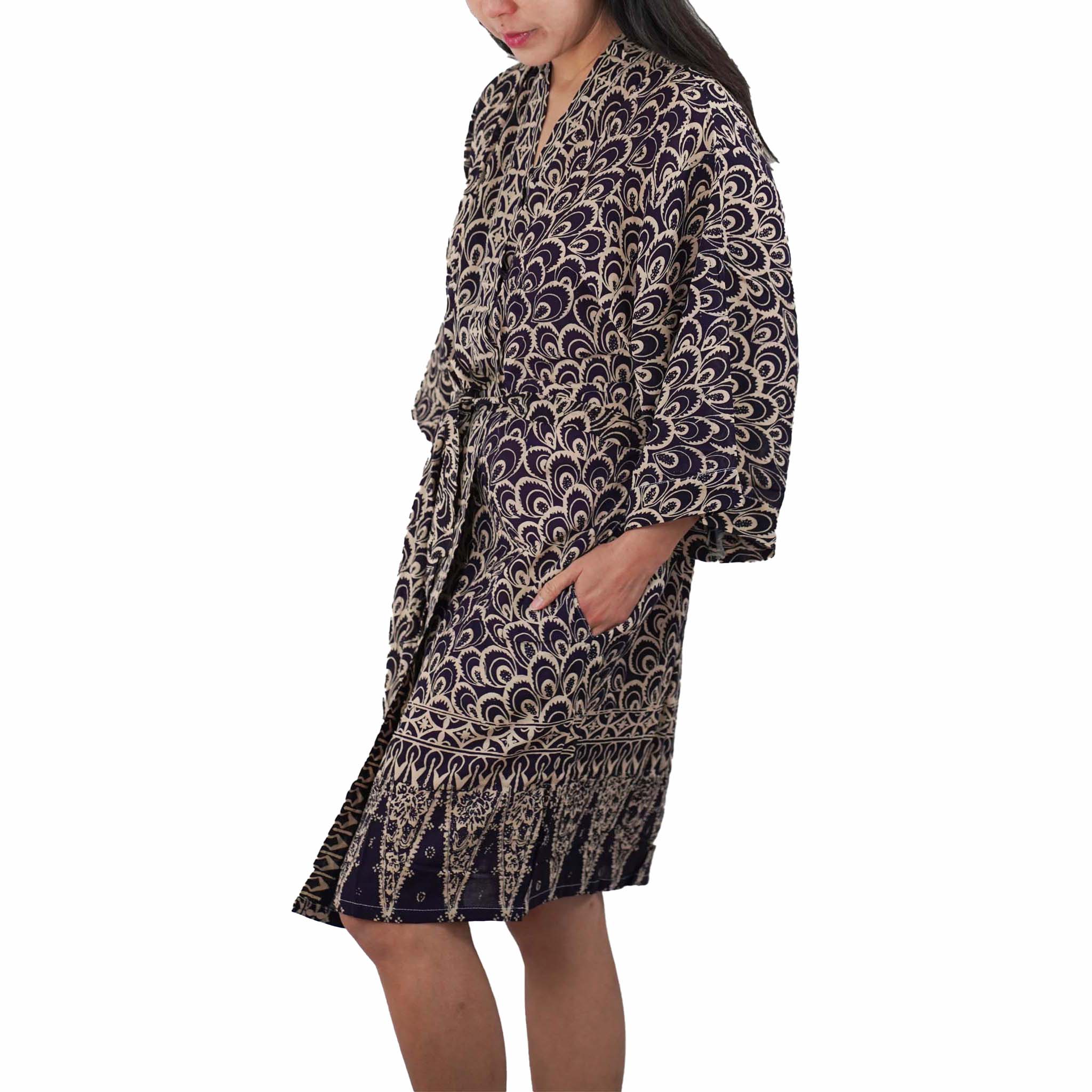 Handmade Batik Robe - Peacock