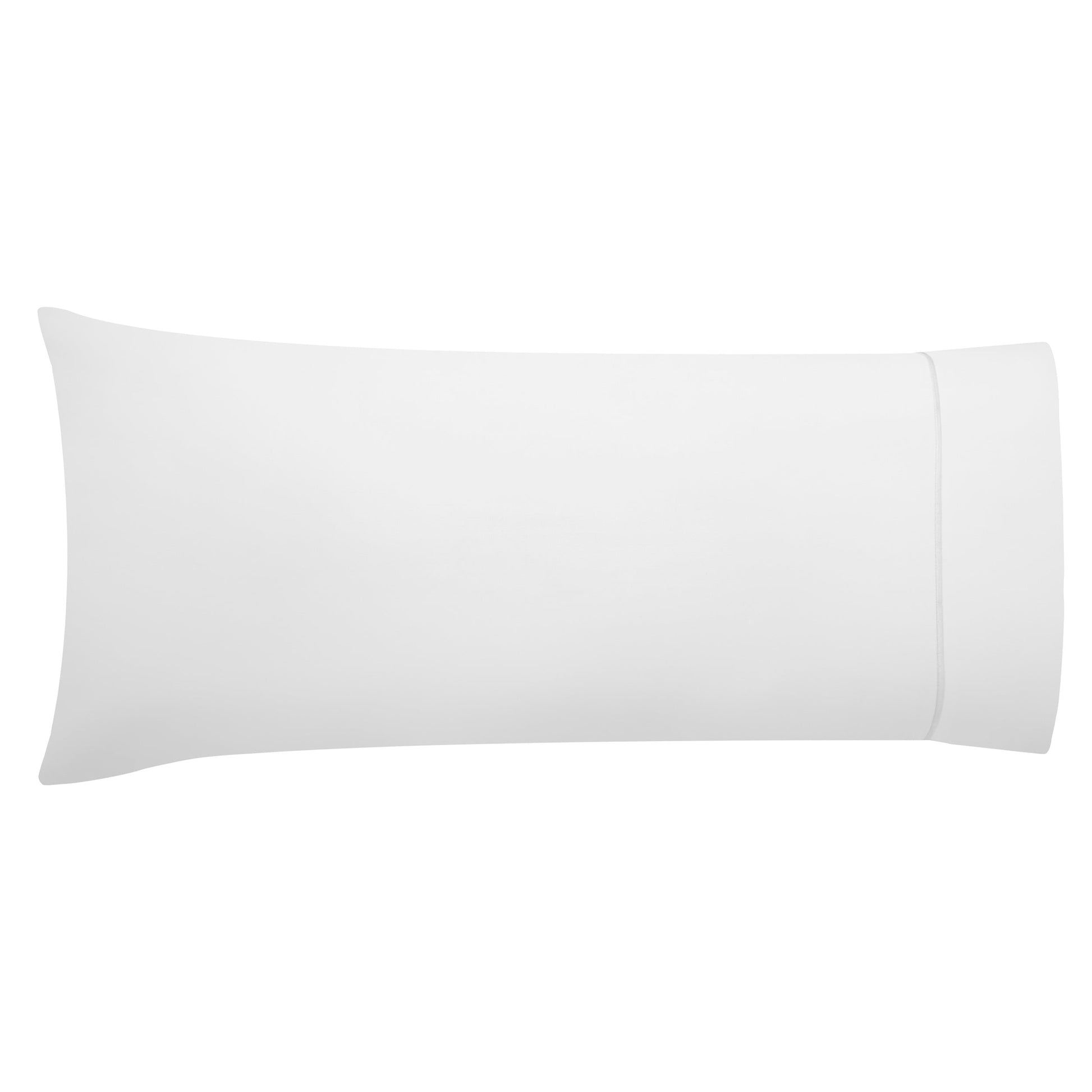 AKP-546-2040_7|Single standard white 100% cotton sateen weave pillowcase with a simple and clean hemmed opening.