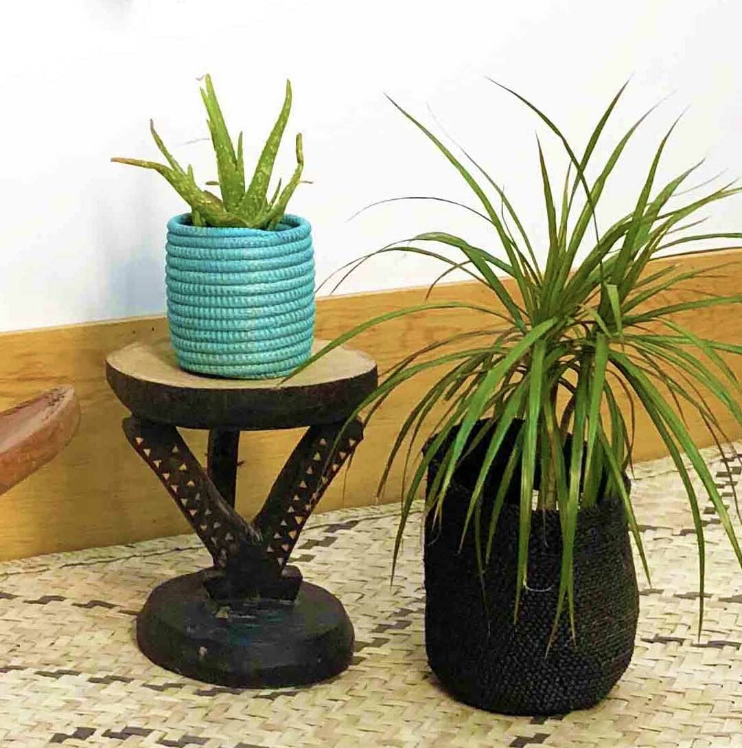 succulent mini basket planter turquoise