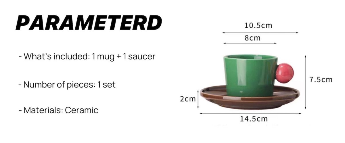 Handmade Skittles Coffee Mug With Saucer - Cute Dopamine Espresso Cup - Mugs - Skittles Coffee Mug With Saucer - Style E - INSPECIAL HOME