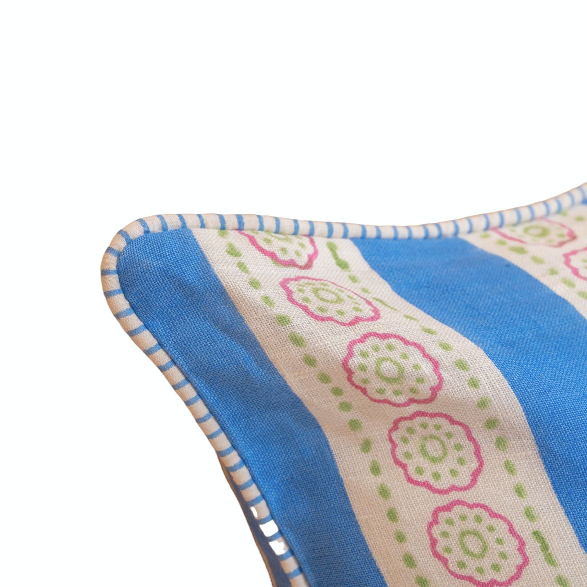 Malhaar Linen Pillow Cover - Blue