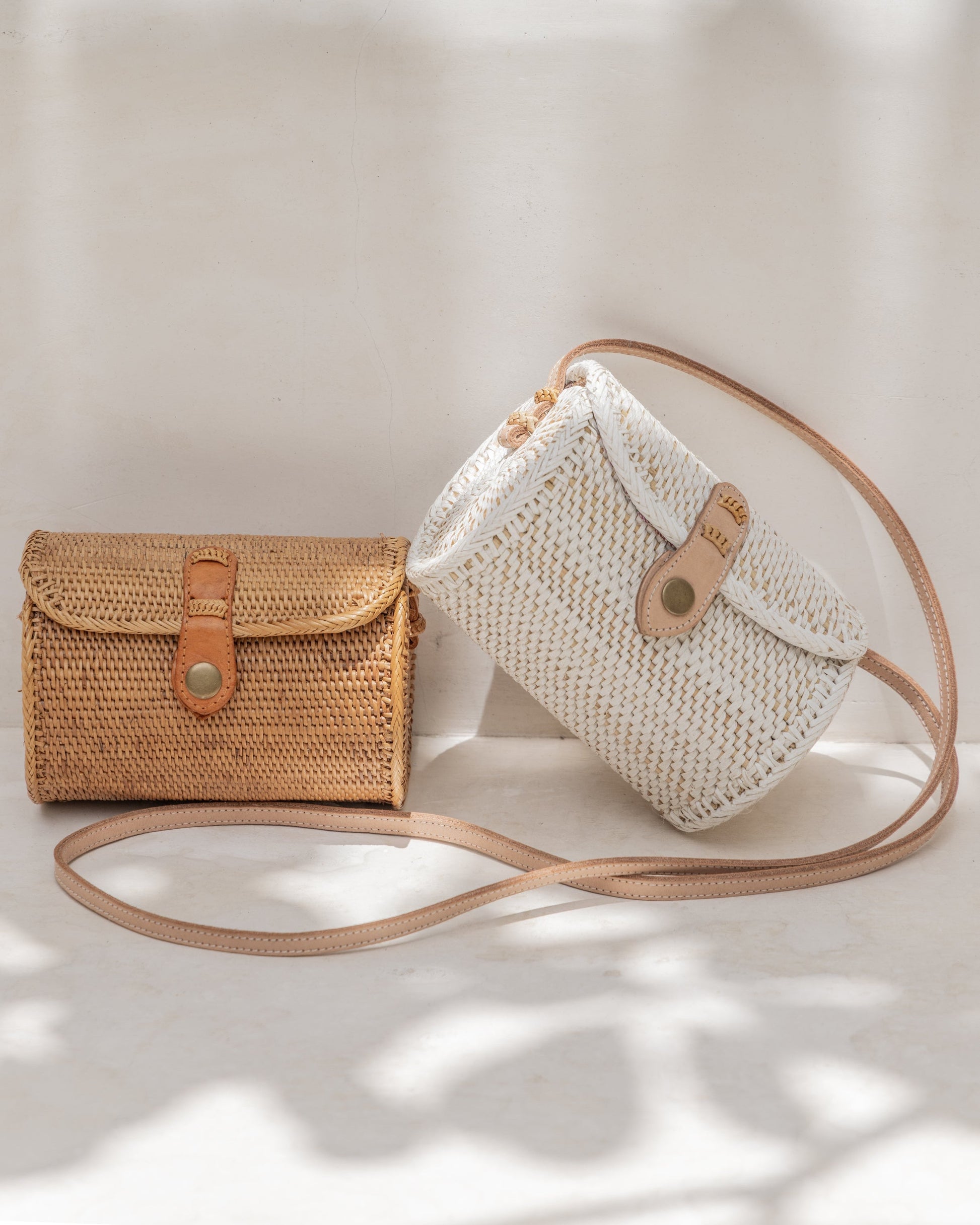 Diah Rattan Purse handmade by Village Thrive using natural materials.