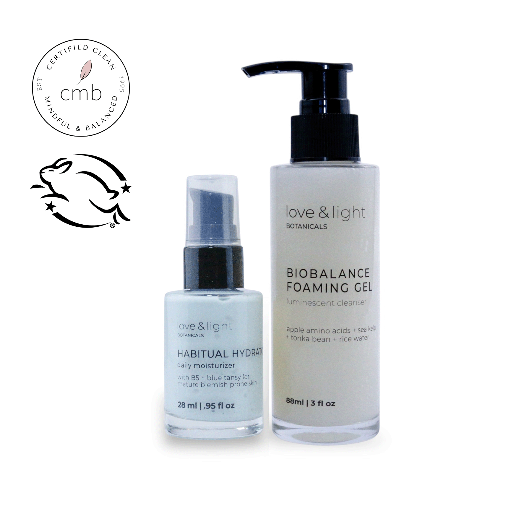Basics cleanse + moisturize kit with Biobalance + Habitual hydrator