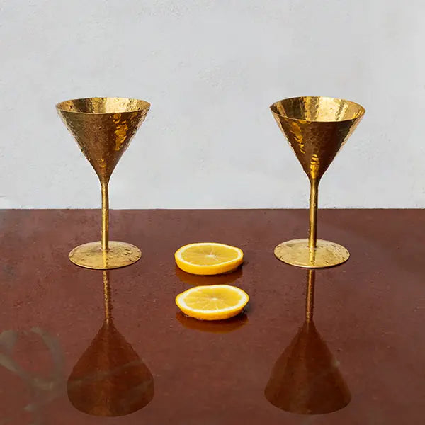 Brass Cocktail Glass Set