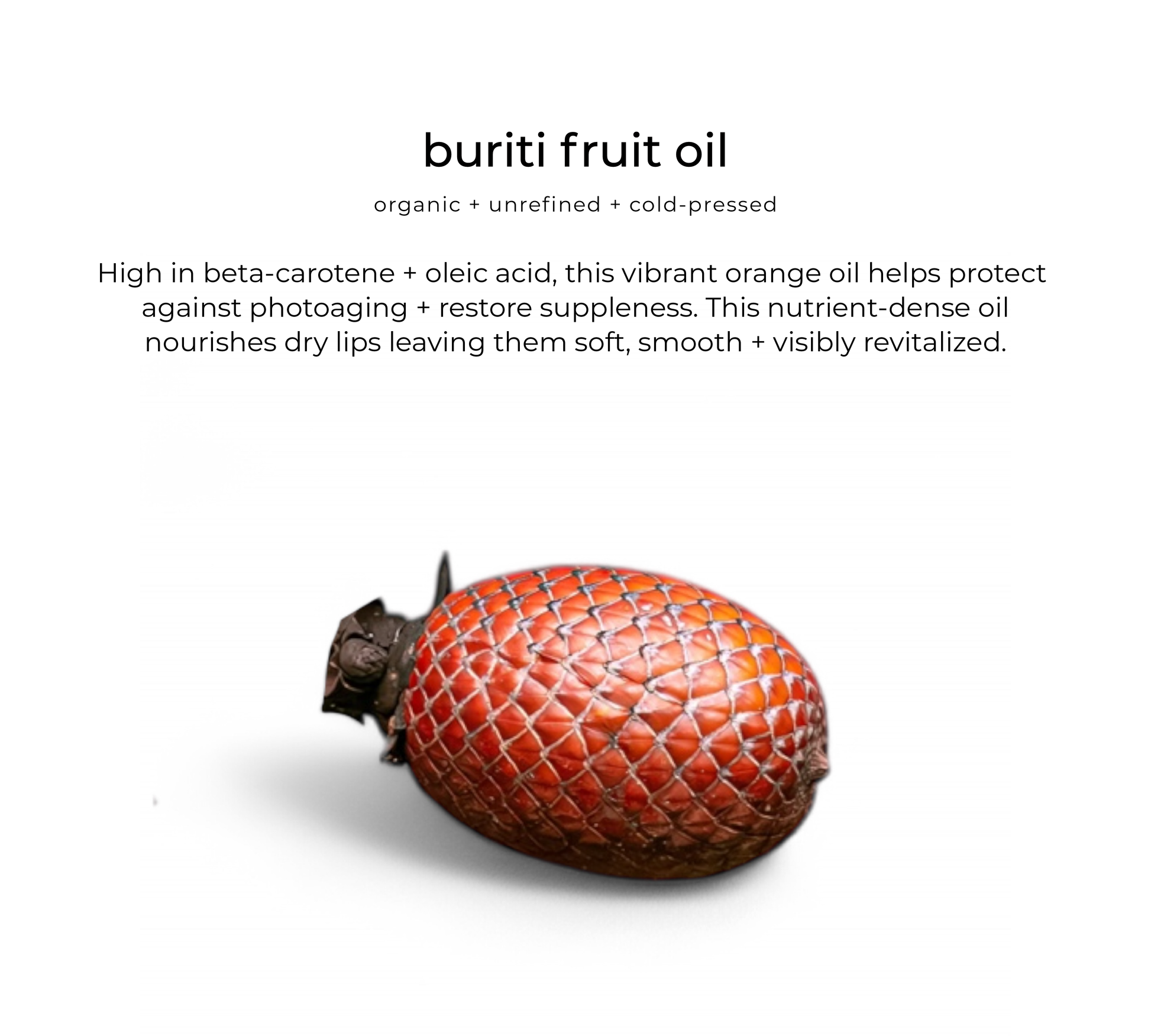 Buriti oil — key ingredient in Glossberry lip oil