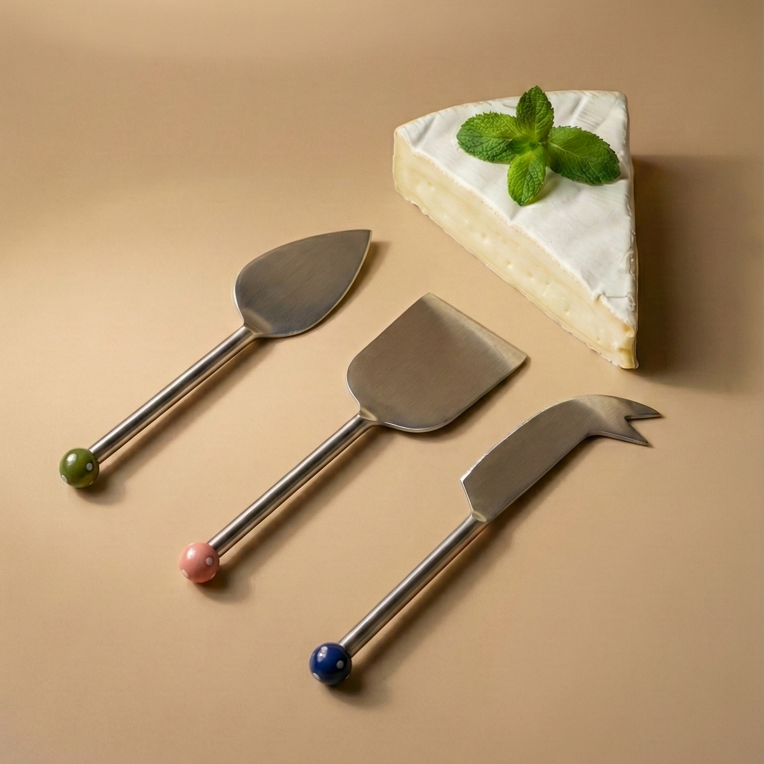 Stainless Steel Cheese Knife Set of 3 6.5x2 Inches - Casa Amarosa