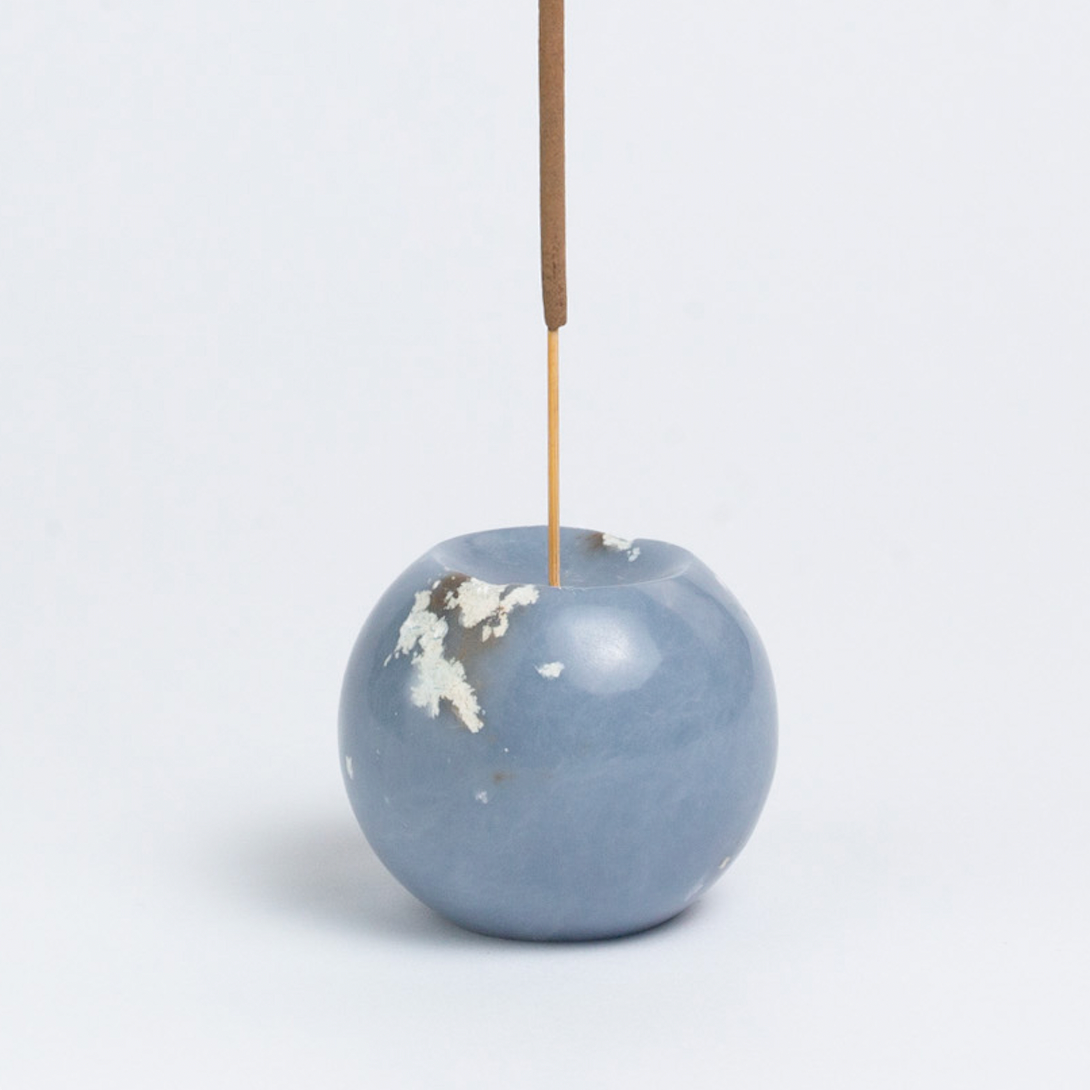 Gemstone sphere incense holder - celestina