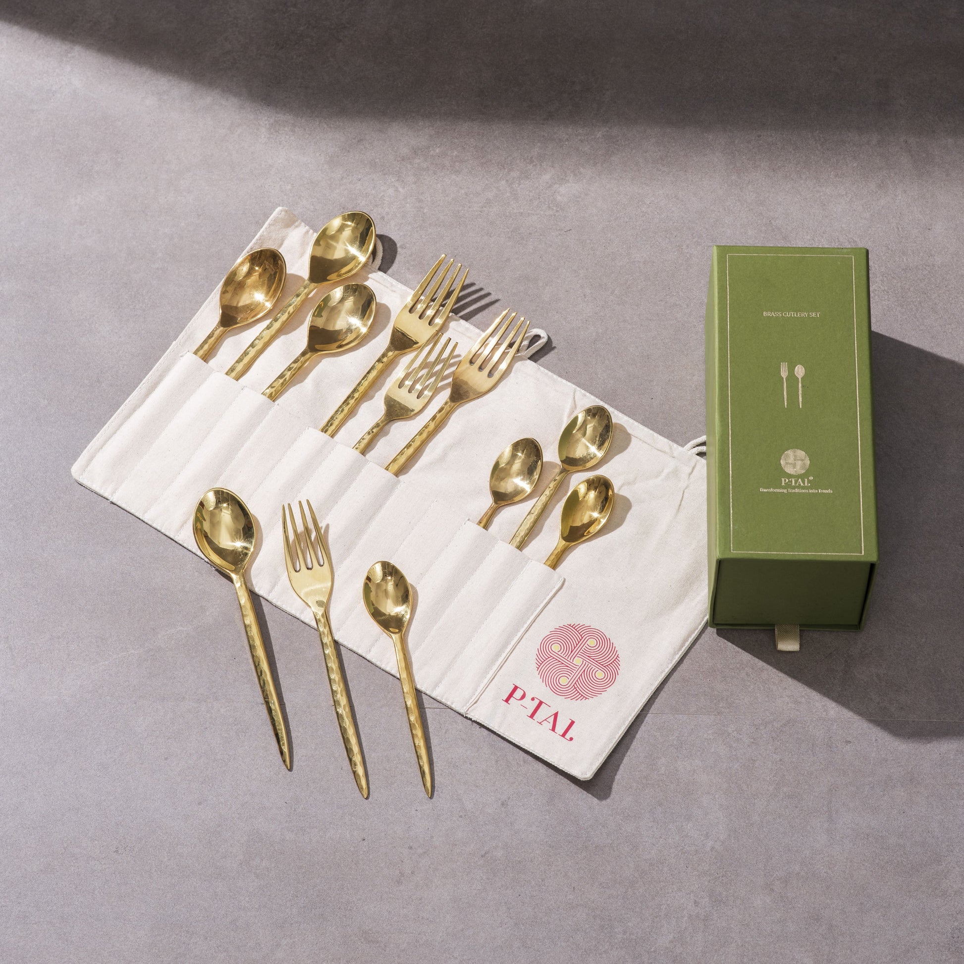 Brass cutlery set