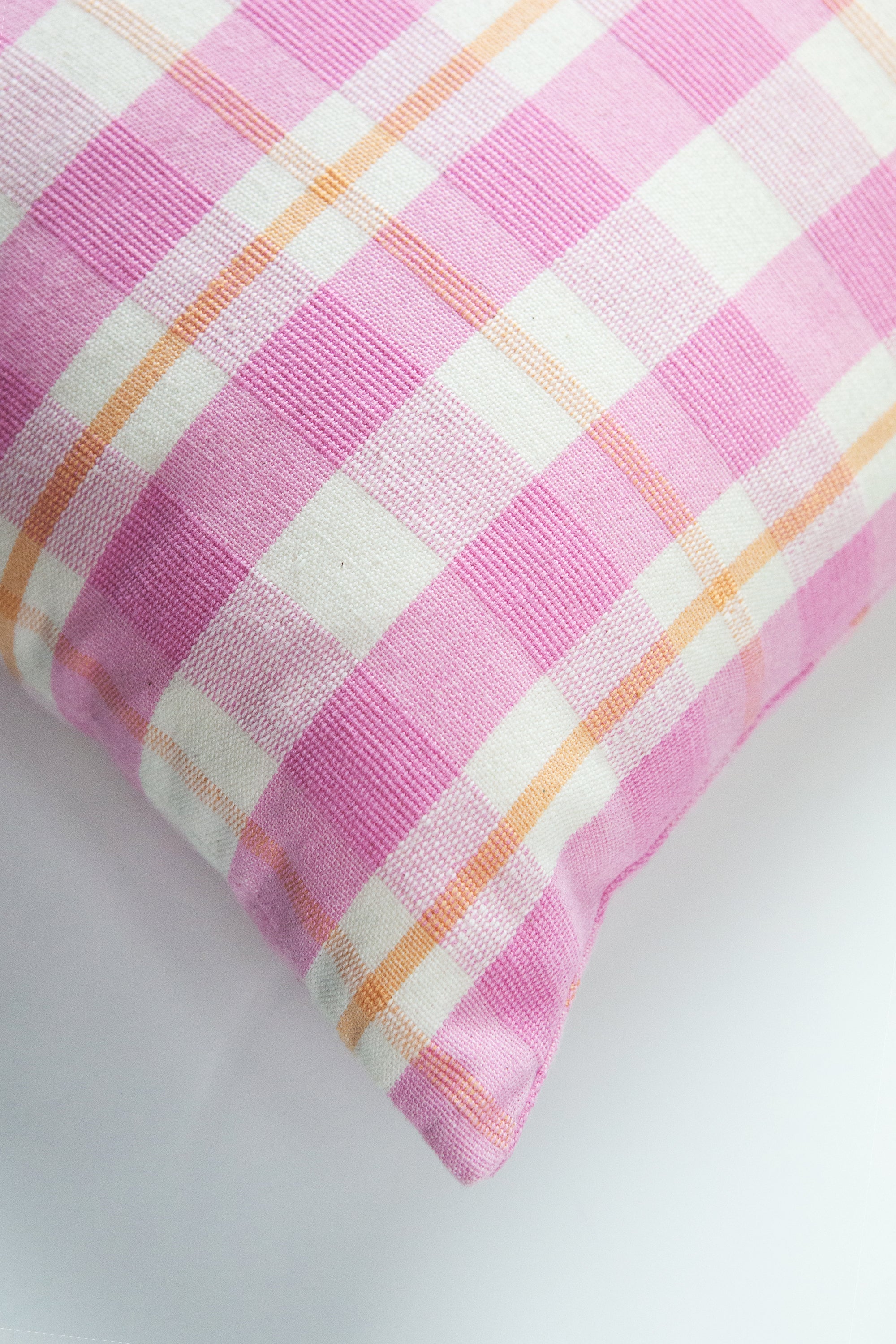 Archive NY Abigail Plaid Square Pillow in Bubblegum