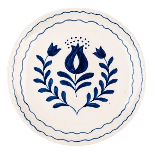 Blue Anaar Ceramic Snack Plates 7x7 Inches Set of 2 - Casa Amarosa