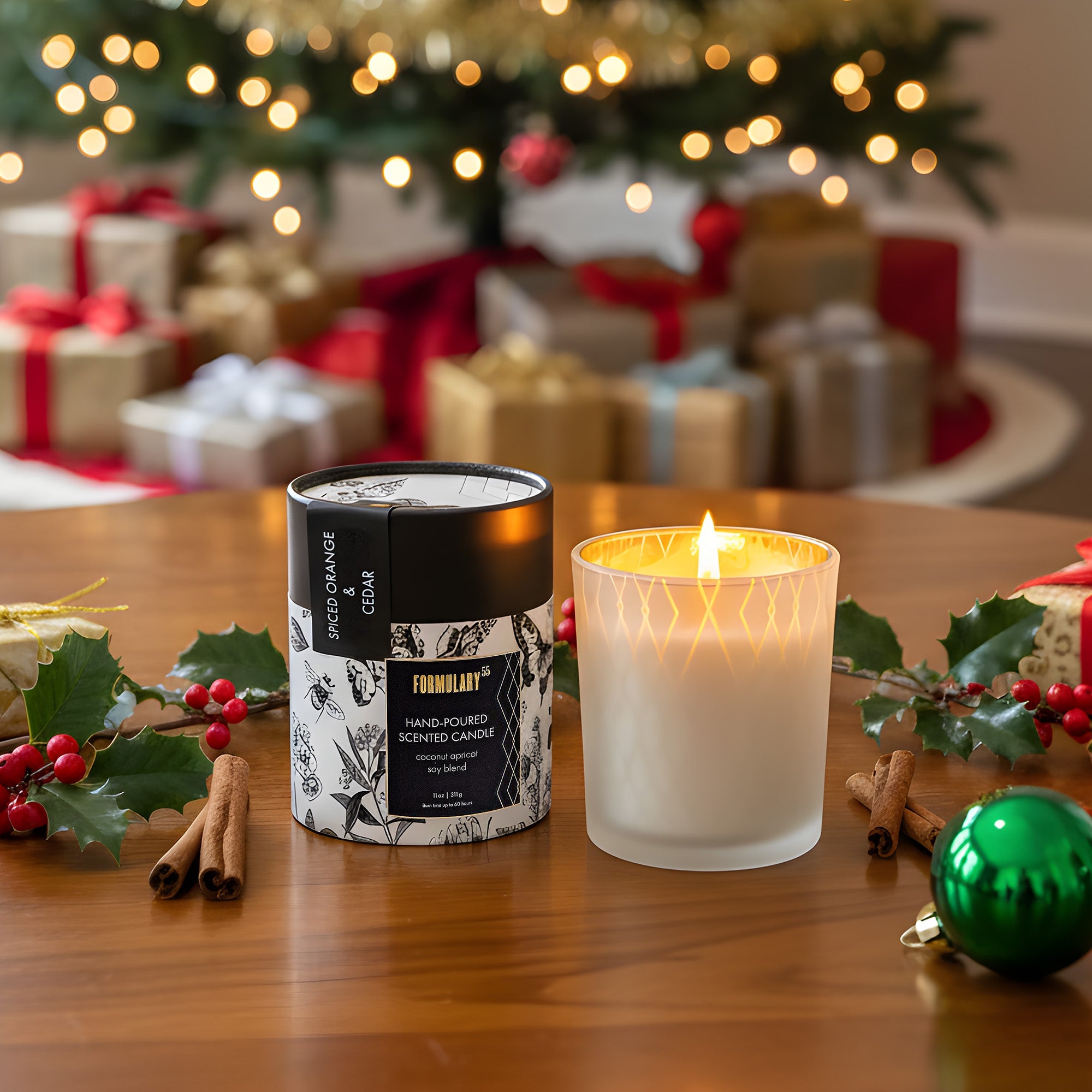 Spiced Orange & Cedar Holiday/Christmas Glow Candle