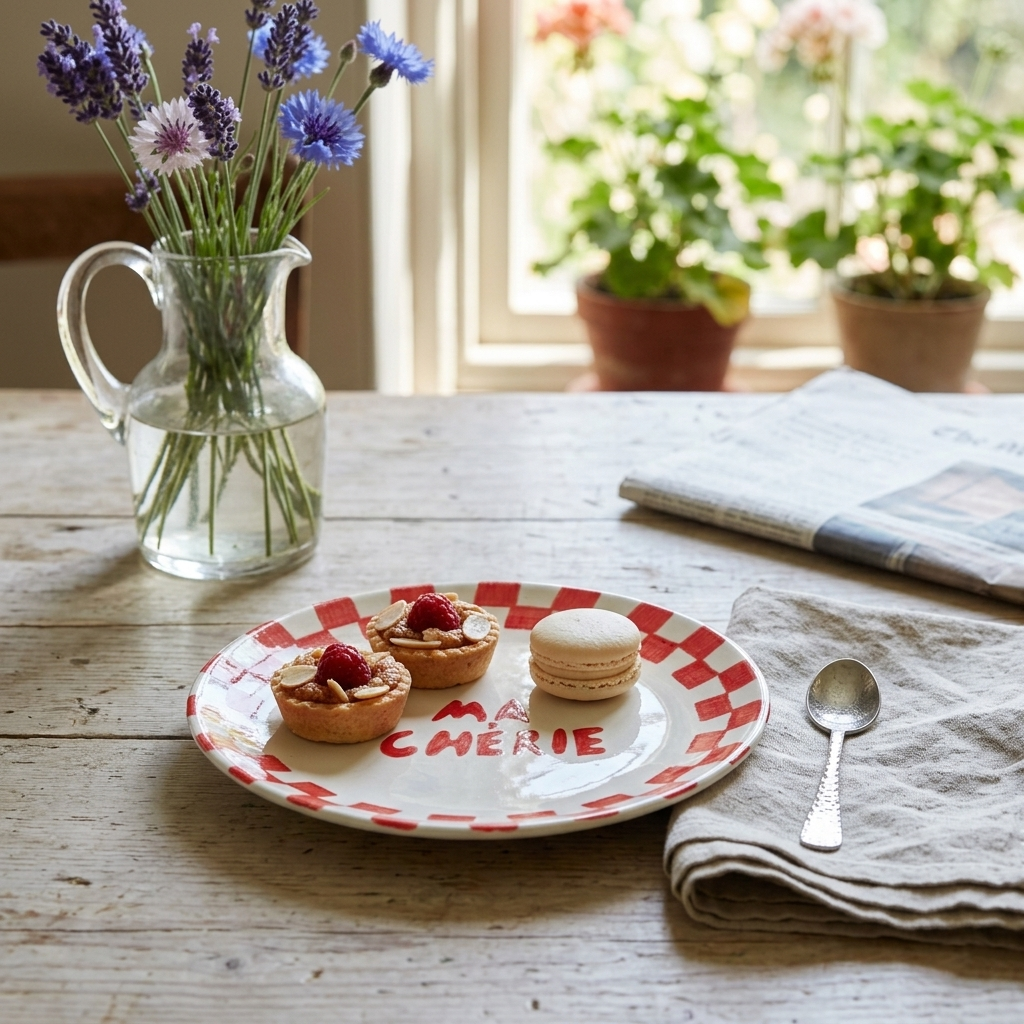 Ma Cherie Ceramic Snack Plate Red 7x7 Inches Set of 2 - Casa Amarosa