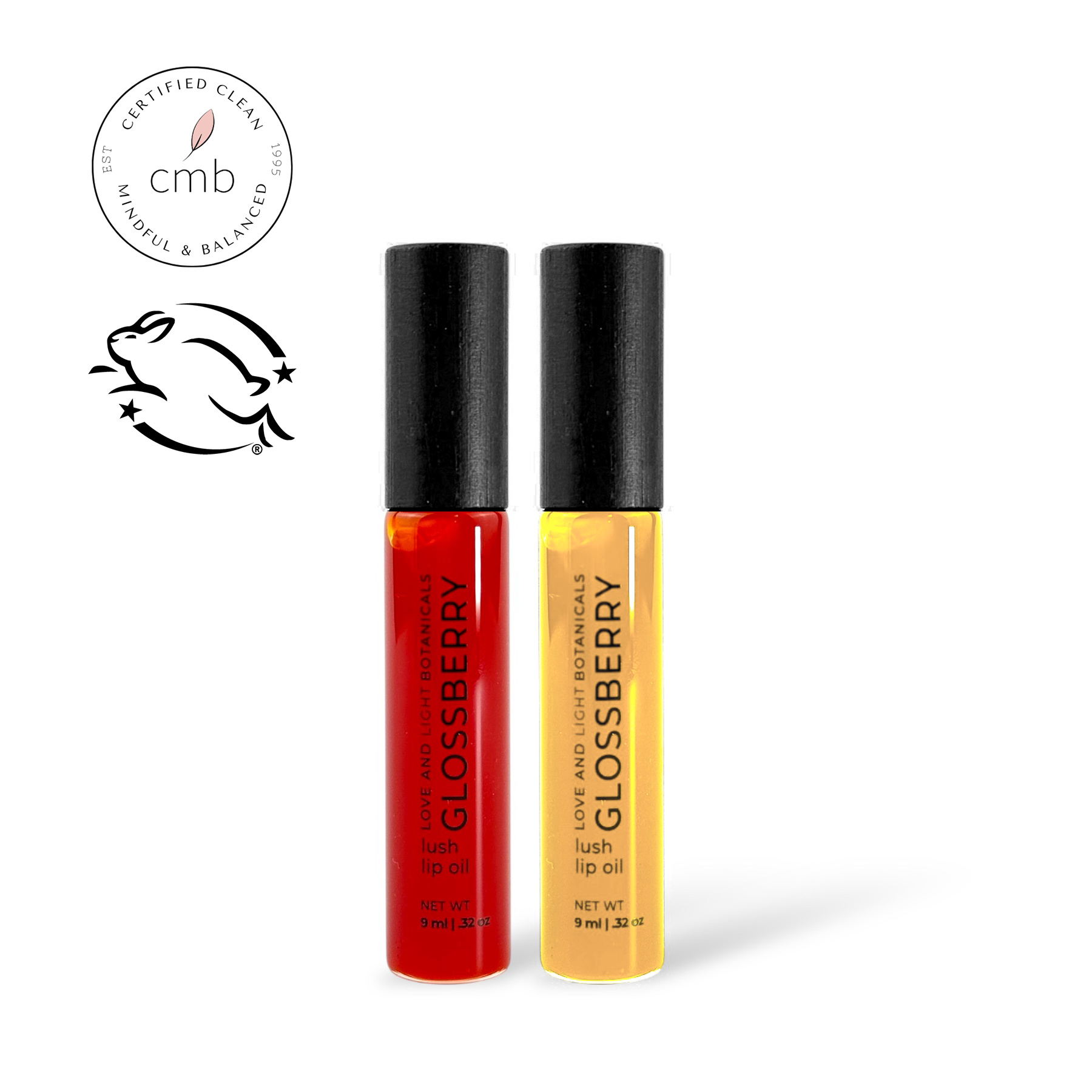 Lush lip oil duo — Glossberry + Naked lip oils by Love & Light Botanicals