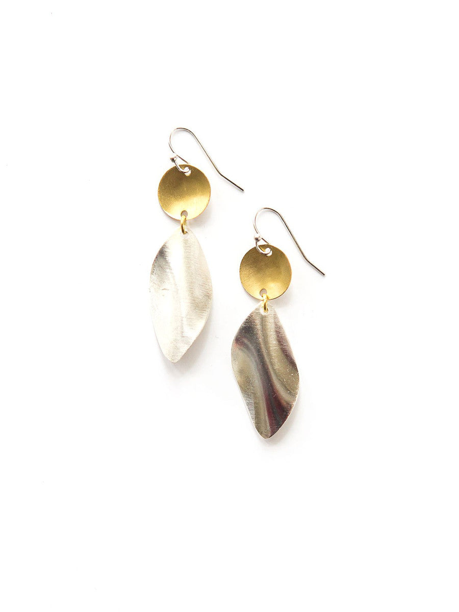 mixed metal stacked disc earring | Fair Anita