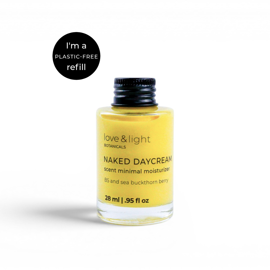 Naked daycream product label