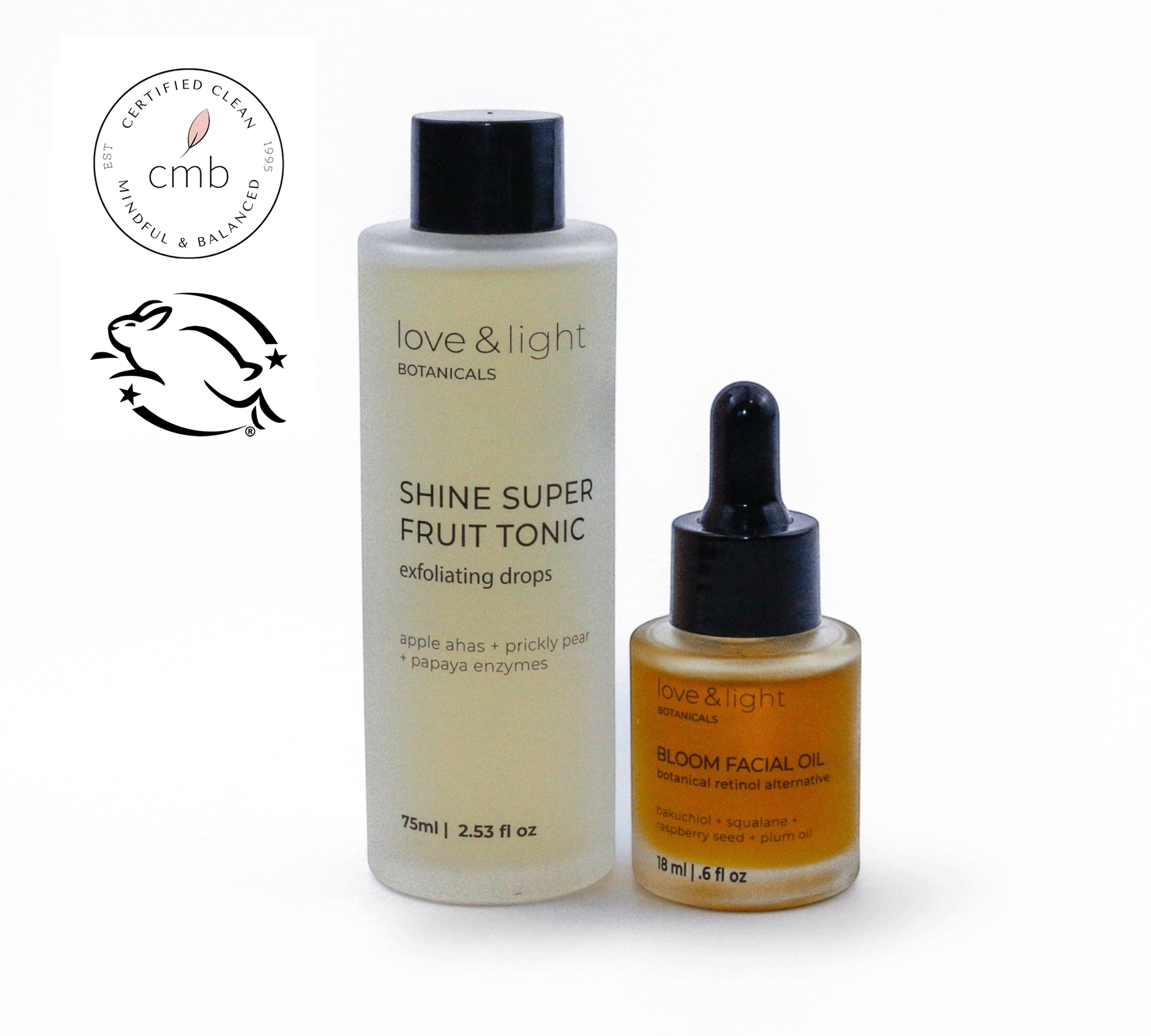 Renew + glow night routine skincare kit by Love & Light Botanicals
