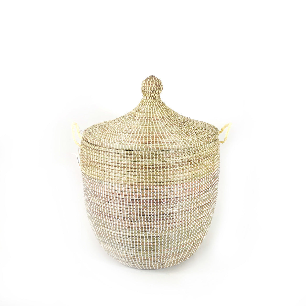 two tone basket, natural and white