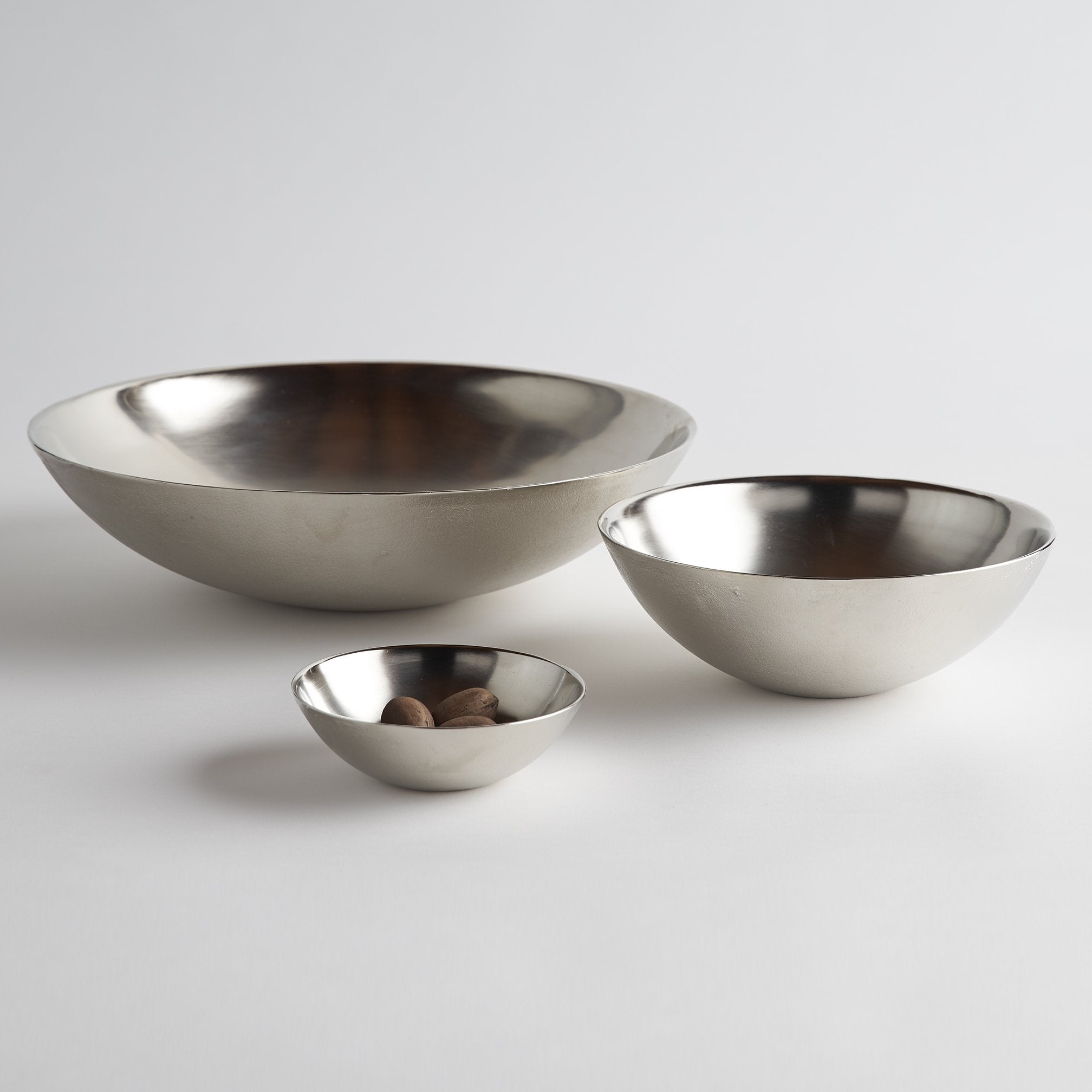 Nickel Bowls Assorted Set of 3