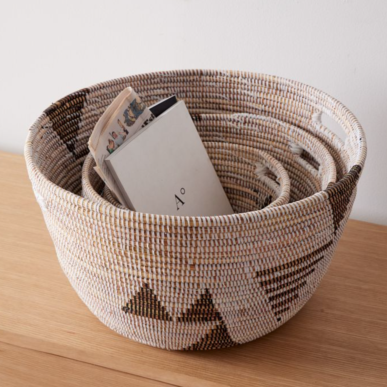 Oval Storage Basket Graphic Print - Set of 3 - Thumbnail 5