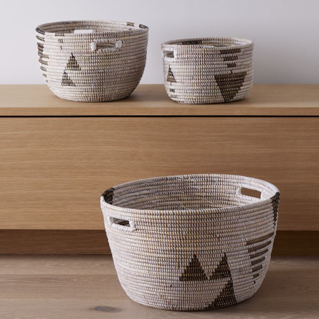 Oval Storage Basket Graphic Print - Set of 3 - Thumbnail 4