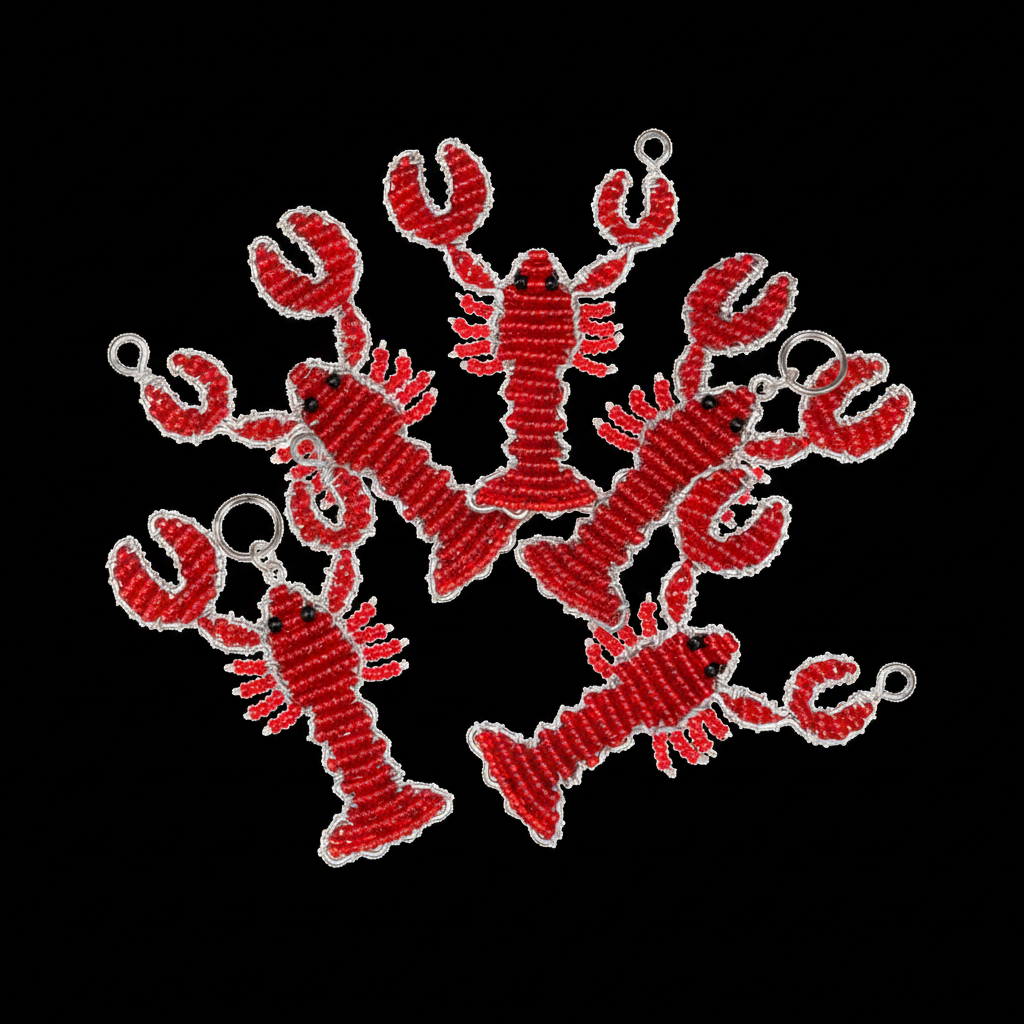 Lobster Keyring Set of 6 - hero shot on white background