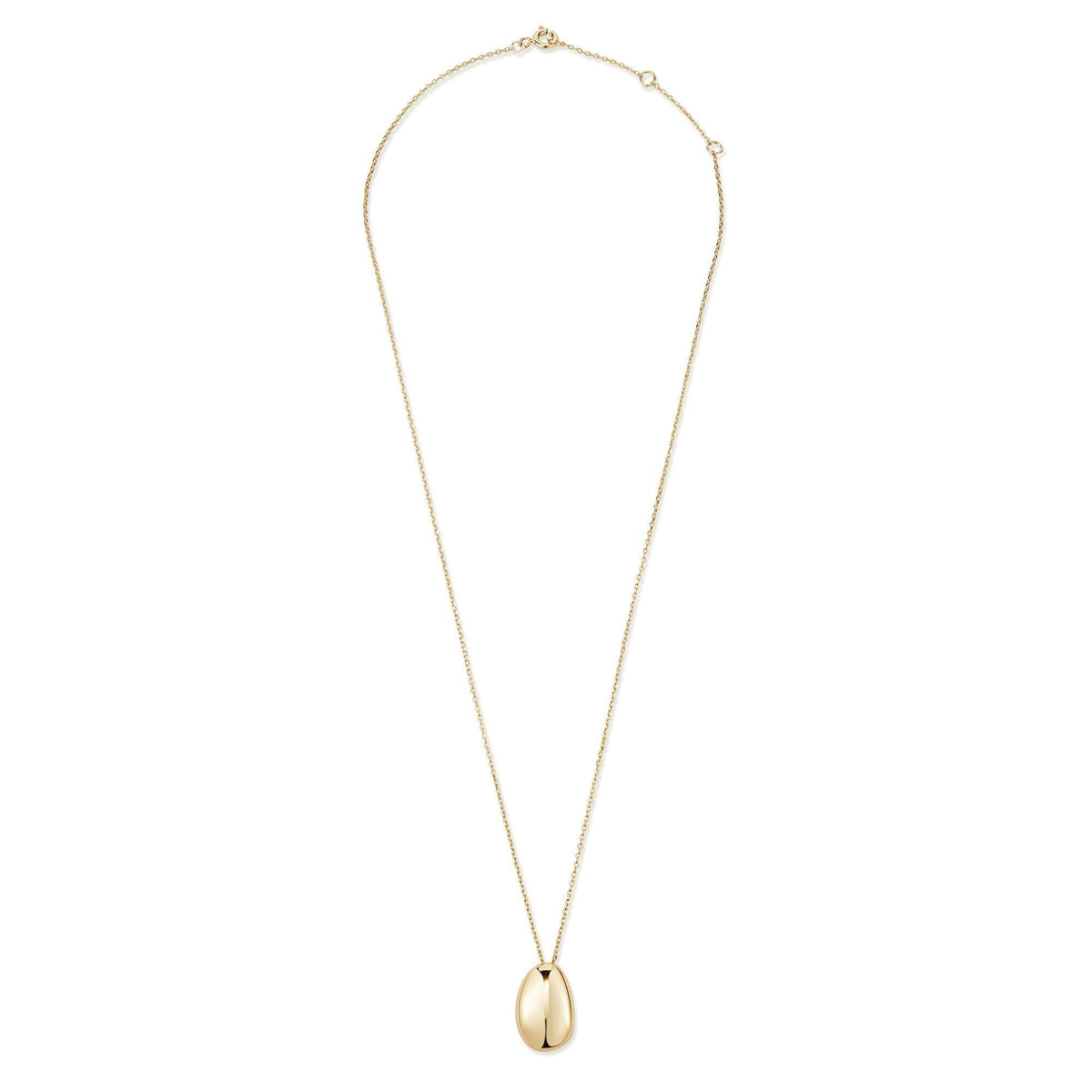 Gold chain necklace with smooth oval pendant from Harmony Pebble Pendant Necklace collection