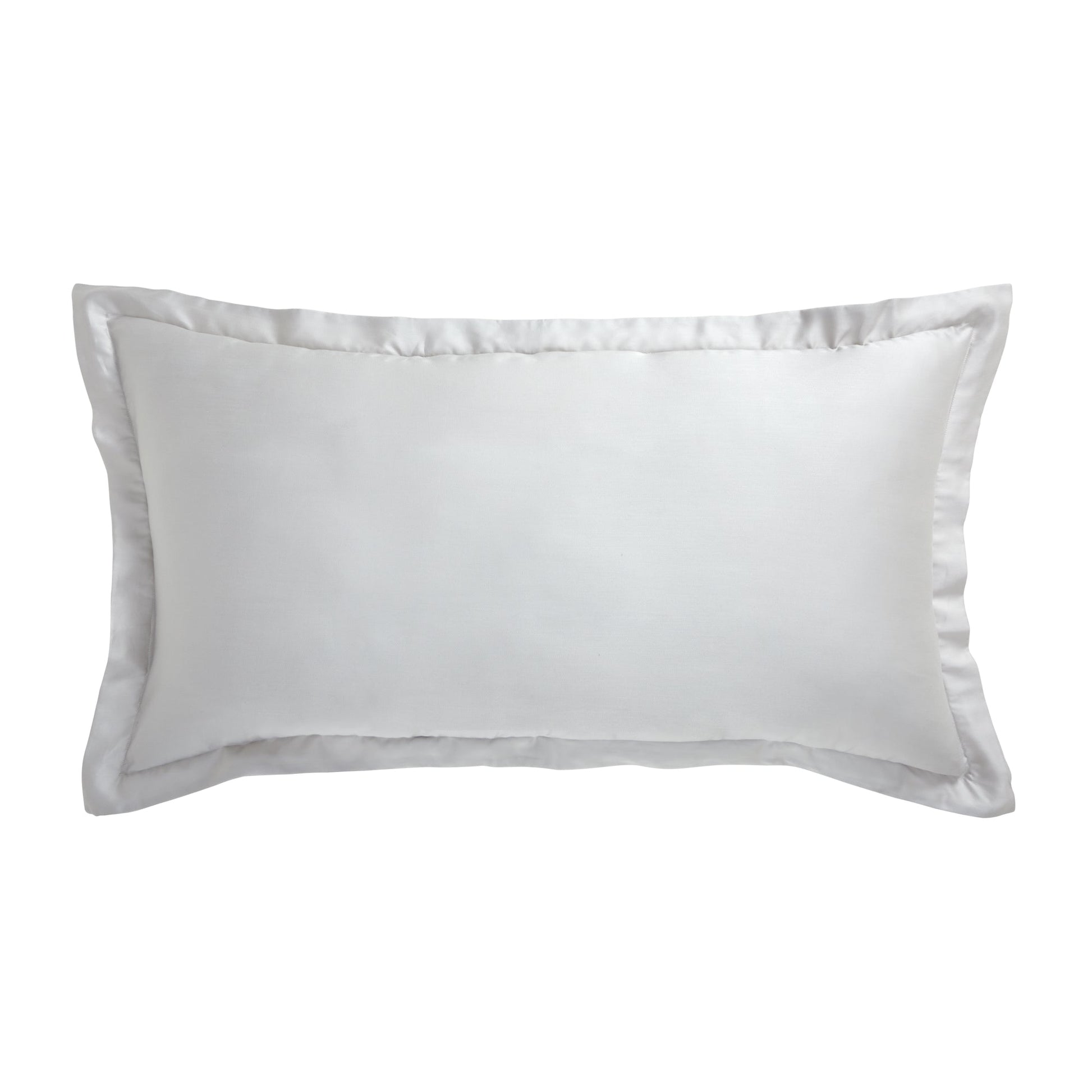 KS-047-2036_1|Luxurious white satin duvet cover, silky smooth finish, wide flanged edge, opulent and elegant addition to any bedroom.