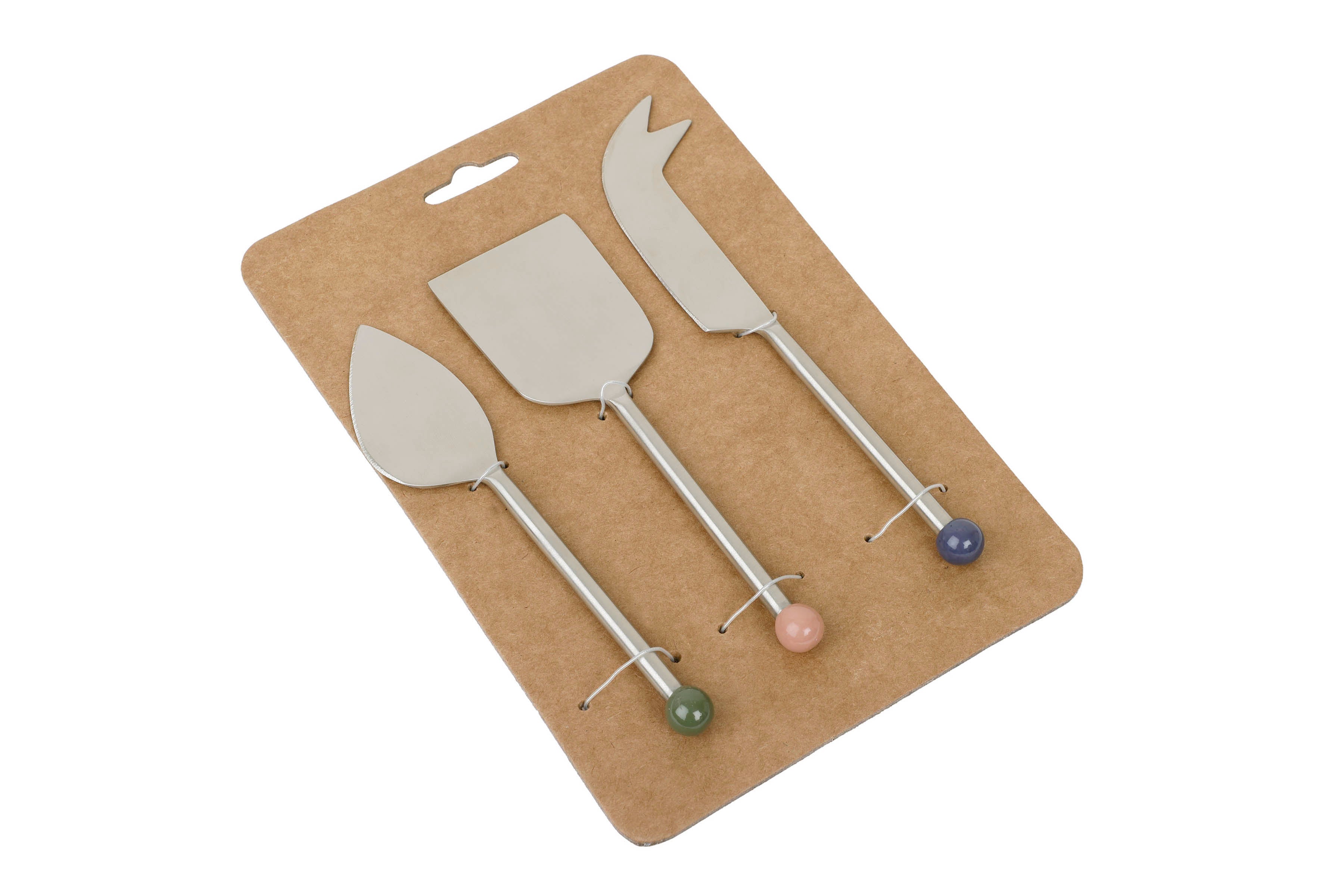 Stainless Steel Cheese Knife Set of 3 6.5x2 Inches - Casa Amarosa
