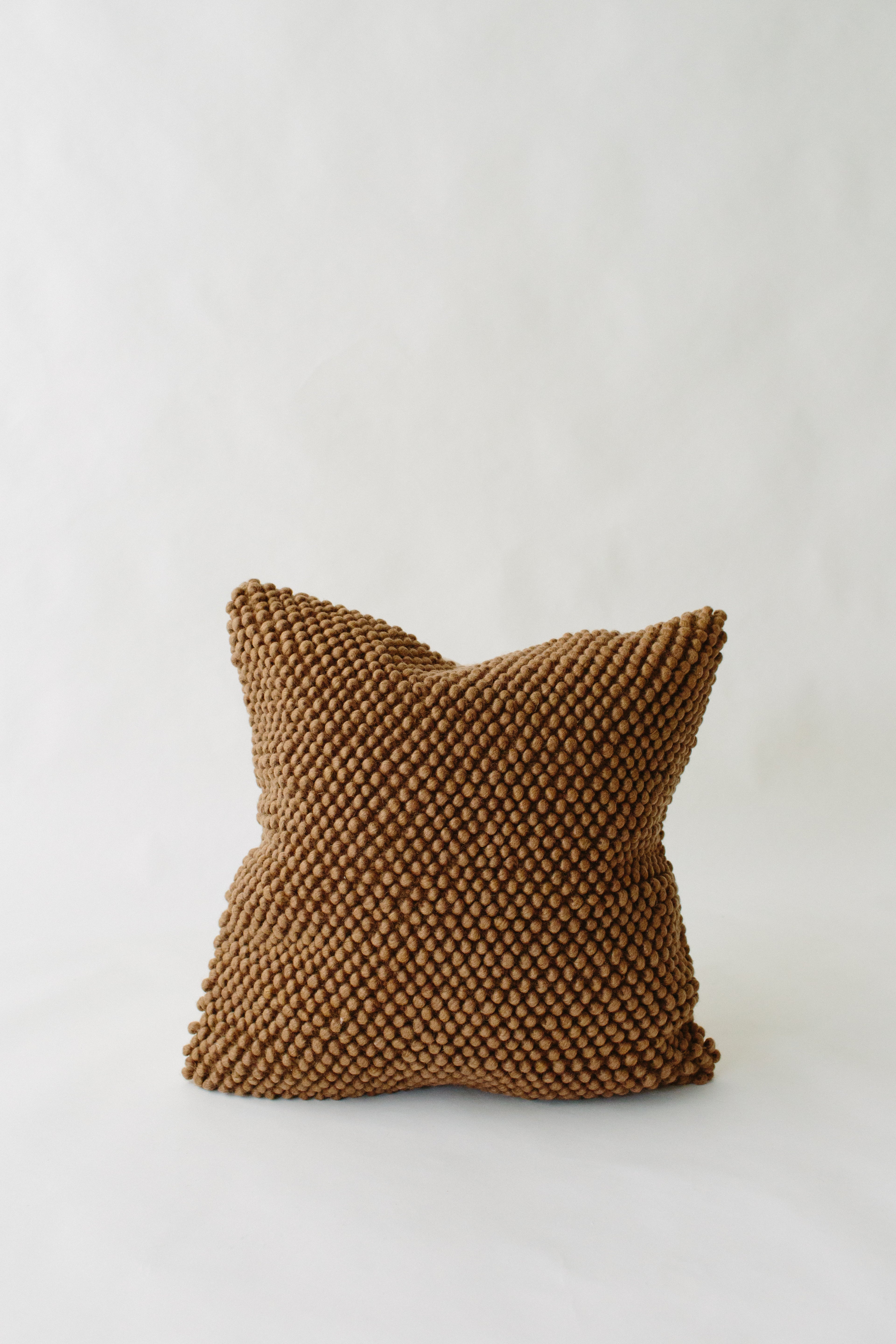 LOOM Imports Brown Nub Wool Pillow cover