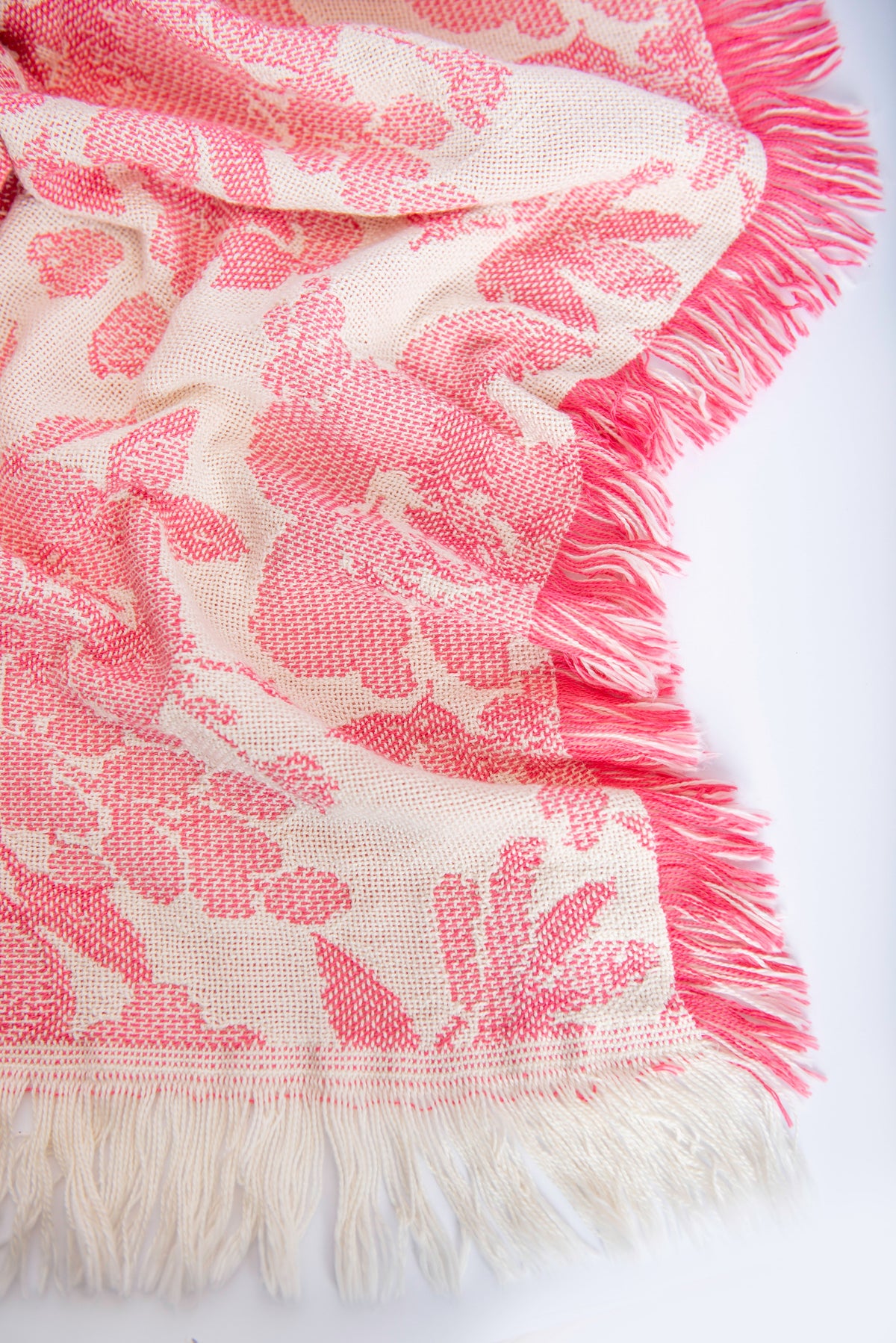 Peony Floral Jacquard Woven Throw