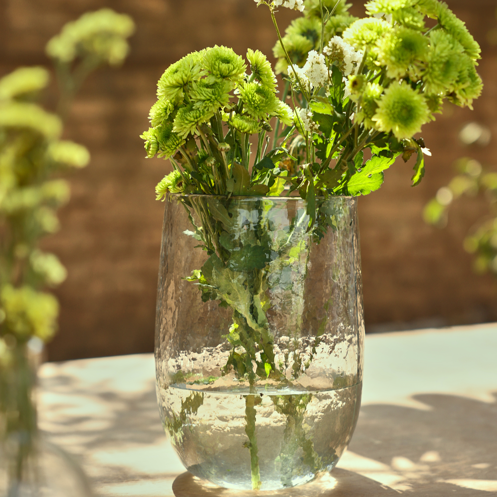 Pebbled Glass Hurricane