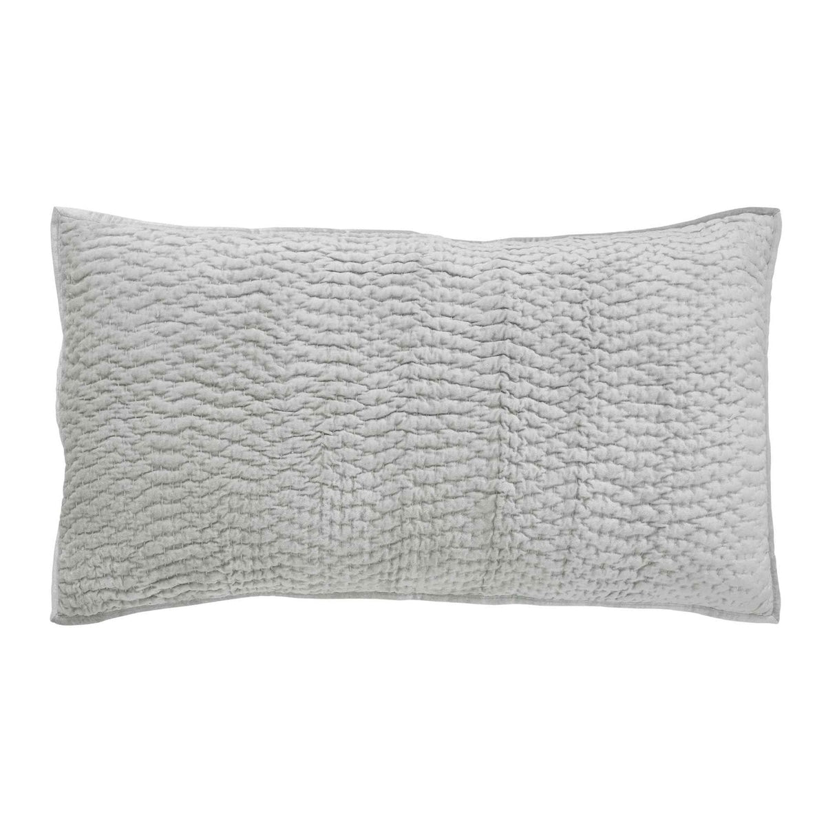 KS-183-2036_1|Textured light gray coverlet sham with soft wavy quilting, ideal for a contemporary bedroom style.