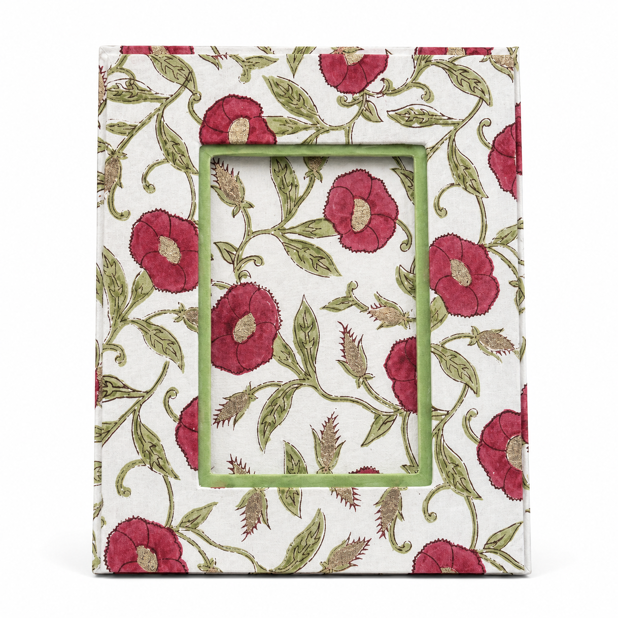 Large Block Print Photo Frame (5 by 7) - Ruby Pomegranate