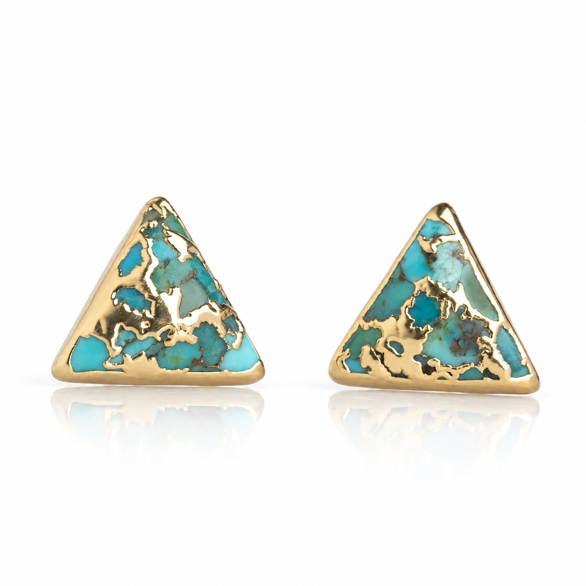 Ellie Triangle Turquoise Studs