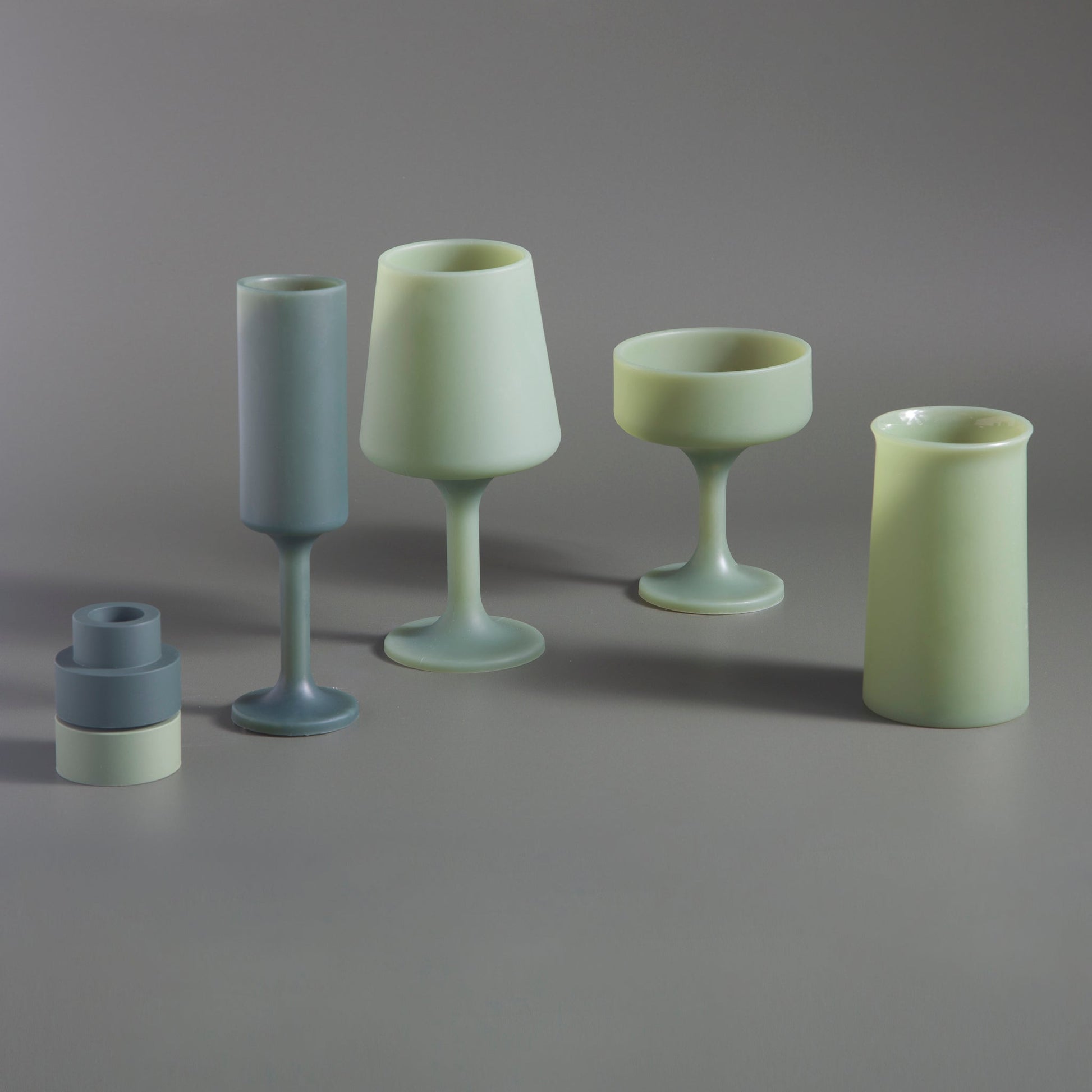 sage + olive | stegg | silicone unbreakable highball glasses - porter green | style + sustainability
