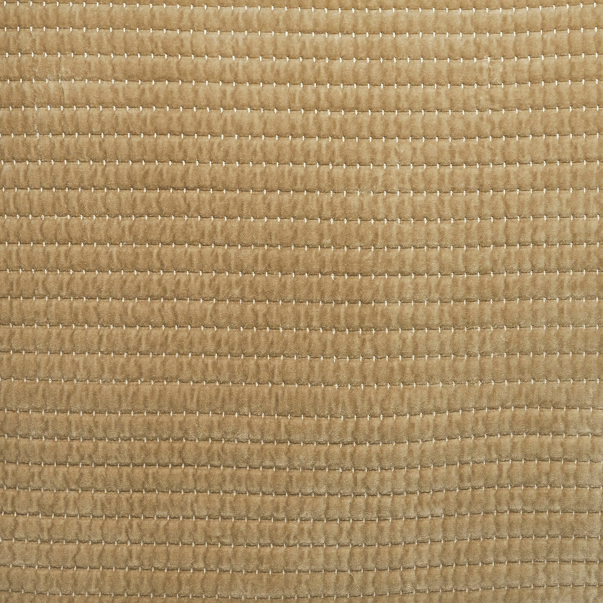 ES-267-2626_5|Detailed close-up of beige plush quilted coverlet fabric. Soft textured material with elegant parallel stitching, perfect for bedding.
