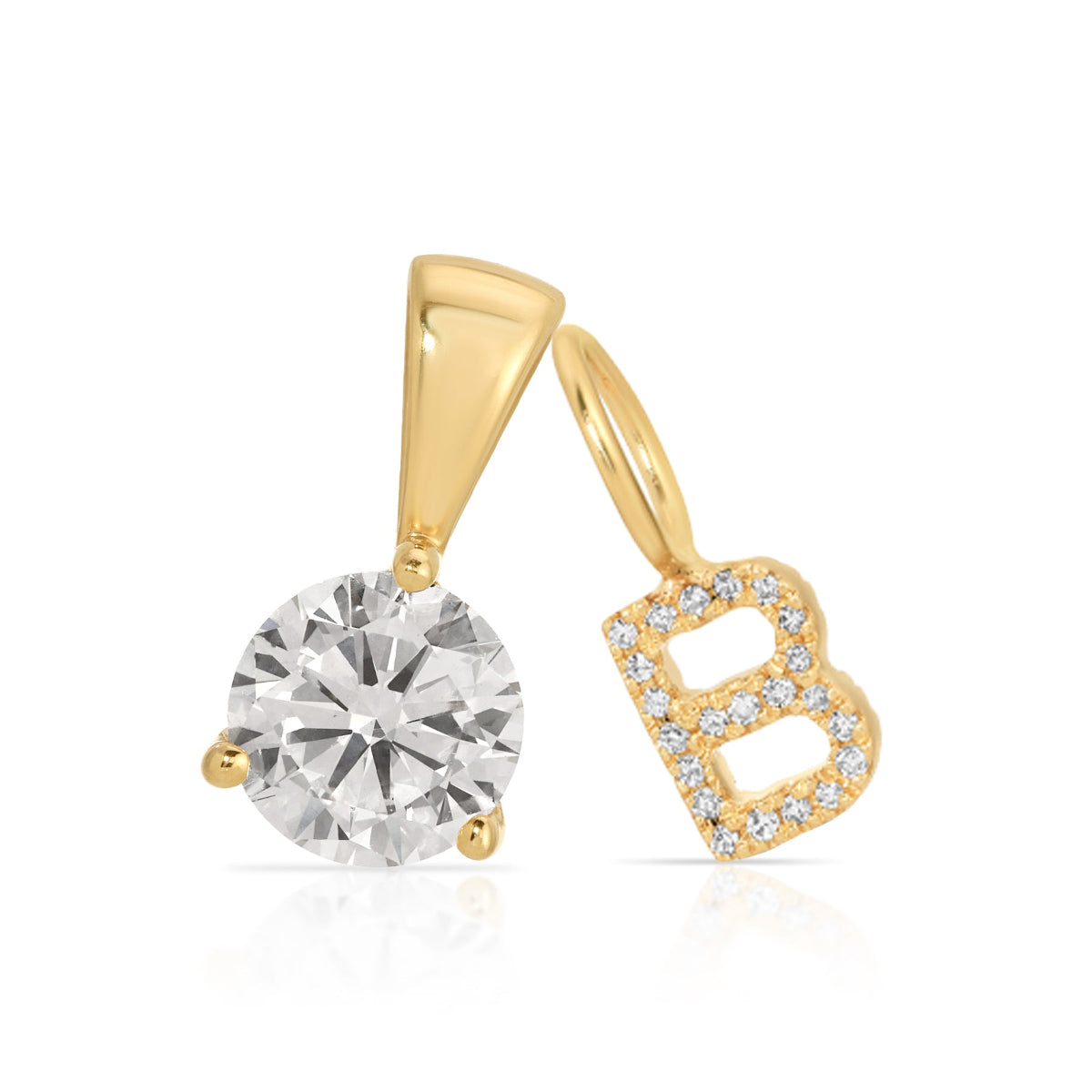 A Diamond Letter Jumble in yellow gold on a white background.