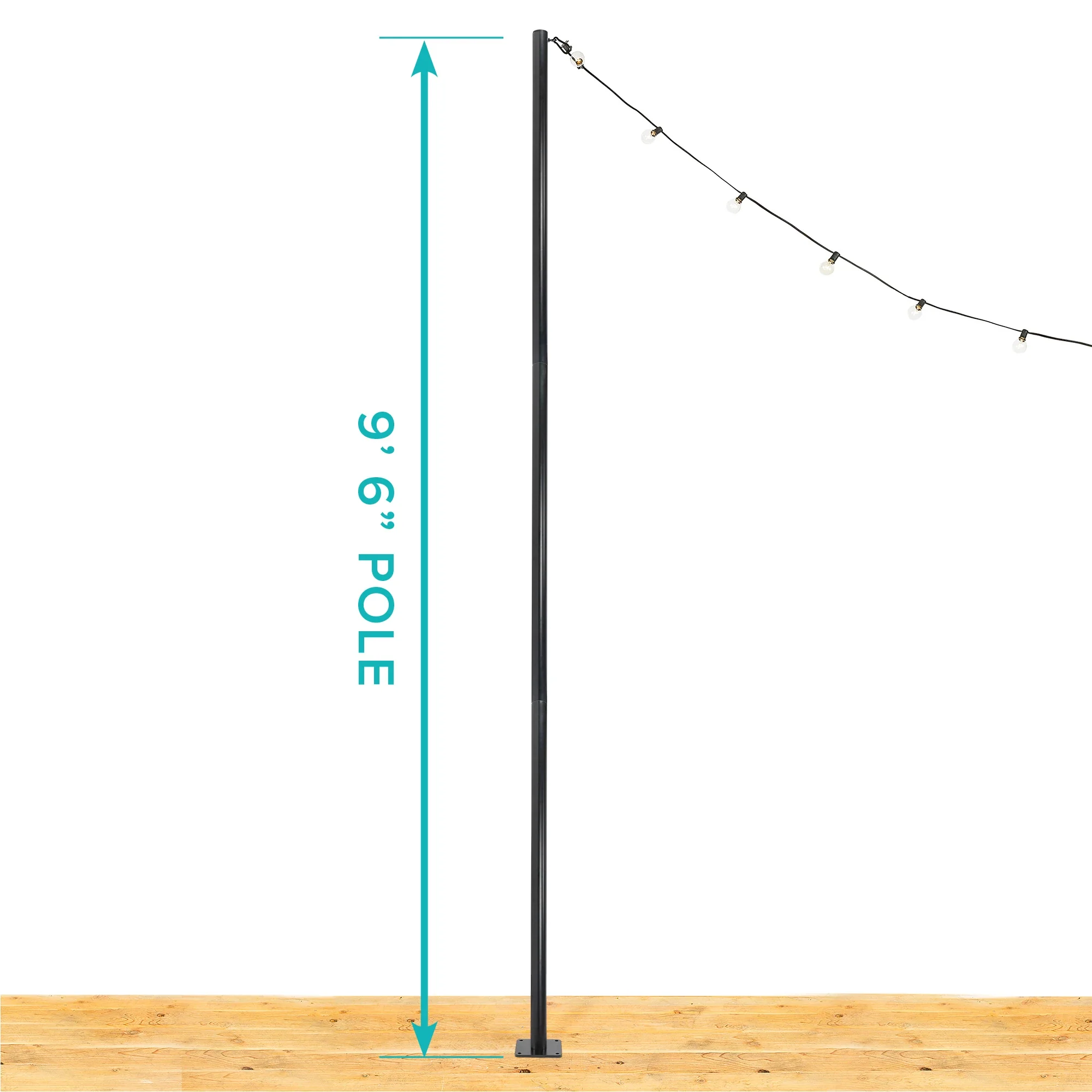 String Light Pole Stand with Mounting Plate