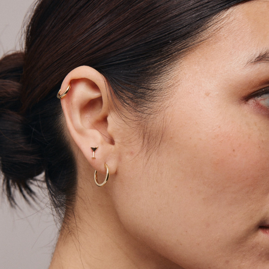 14K Yellow Gold Martini Stud