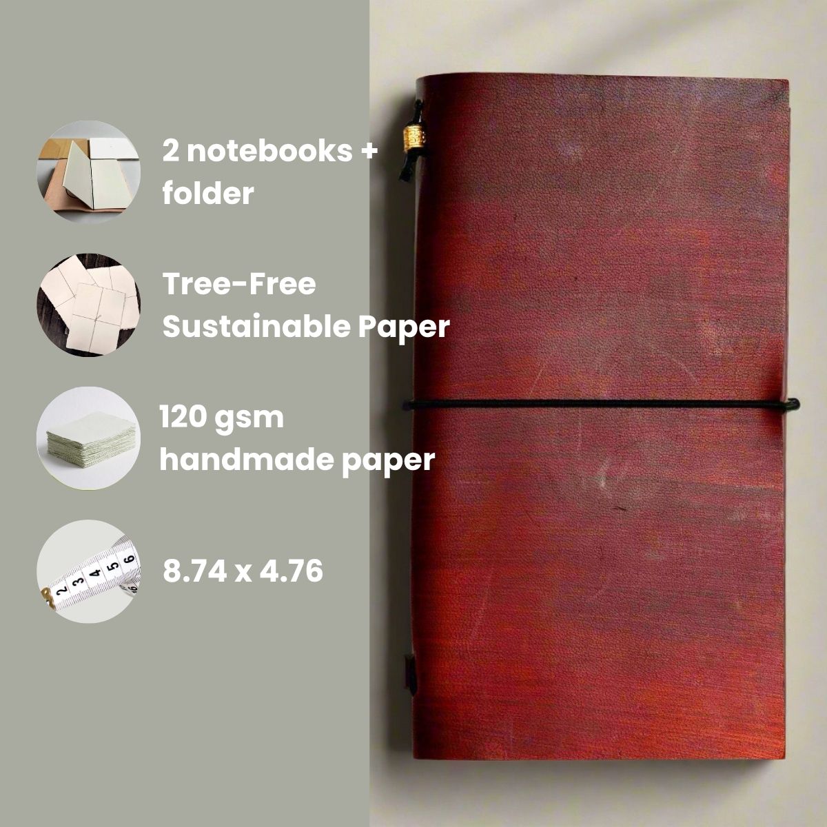 Travel-size leather journal – compact, lightweight, and perfect for on-the-go writing, sketching, and capturing moments wherever you roam