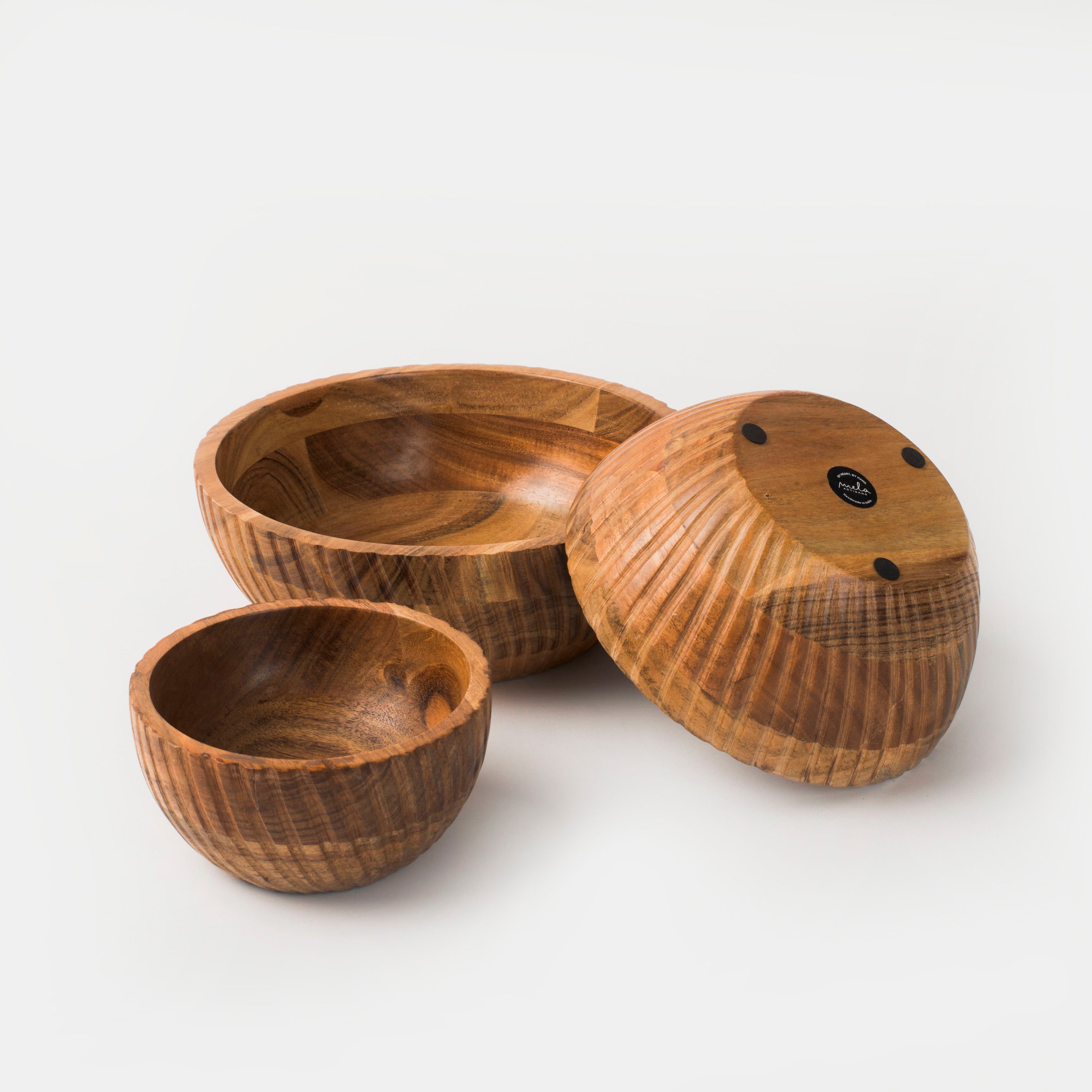 Stria Acacia Wood Bowls - Thumbnail 2