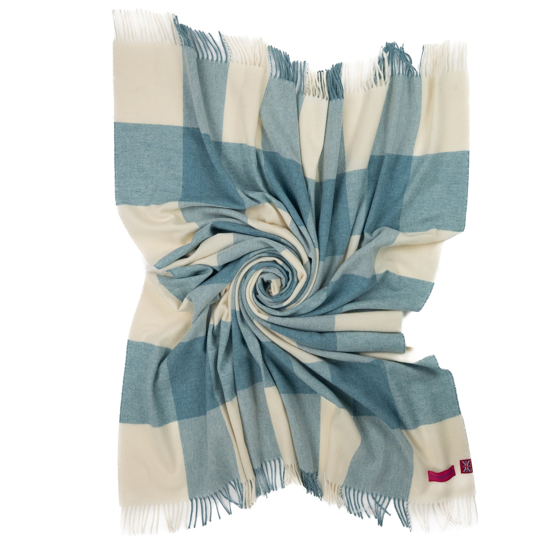 Southampton Home Merino Wool Block (Sky)-Throws and Blankets-[bar code]-Prince of Scots