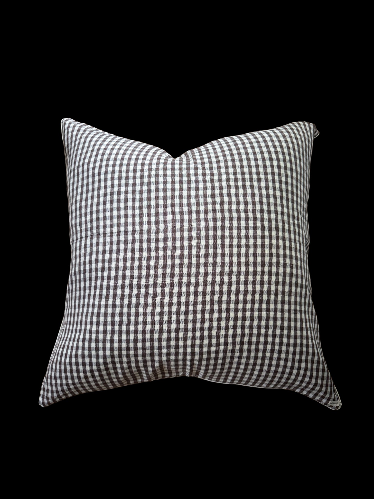 Chocolate Gingham Pillow Cover