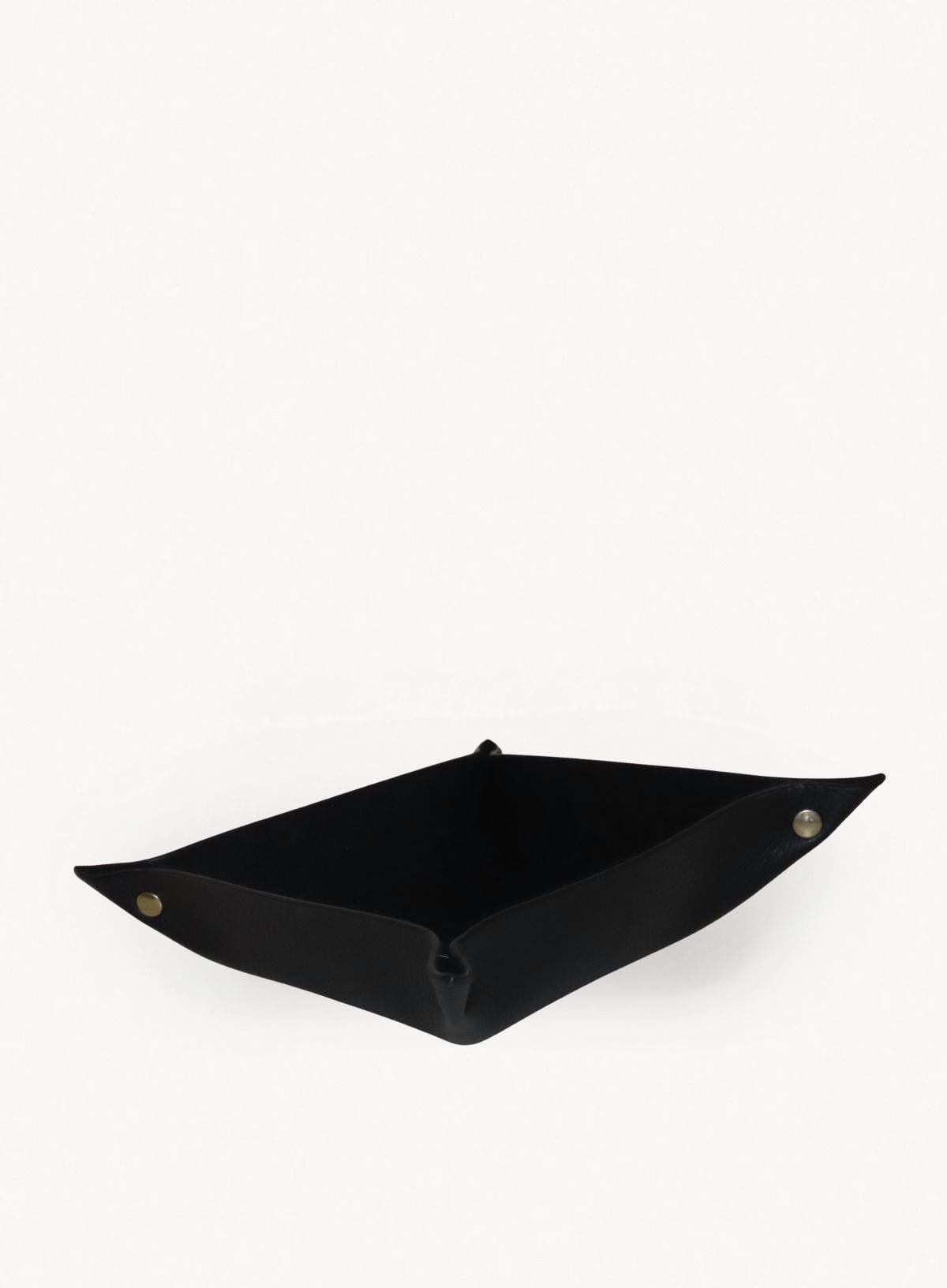 the black valet tray in black from white background