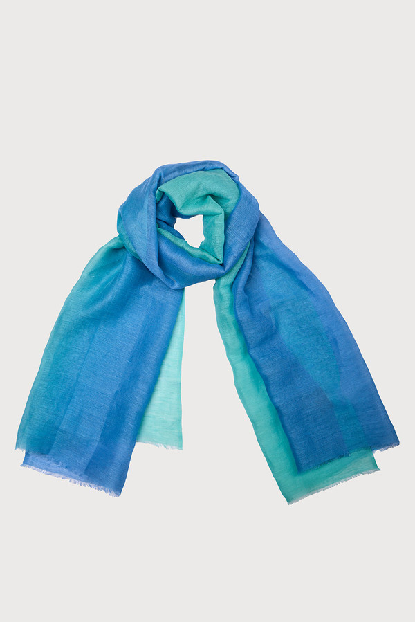 Linen Ombré Scarf - Aqua