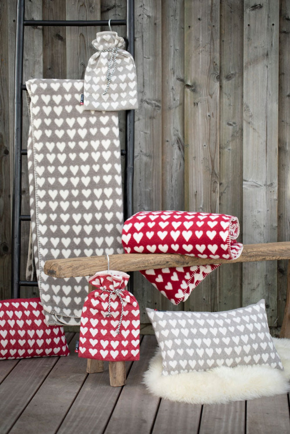 SAVONA throw "hearts" in . Throw Blanket made by David Fussenegger , a family-run mill in Austria.