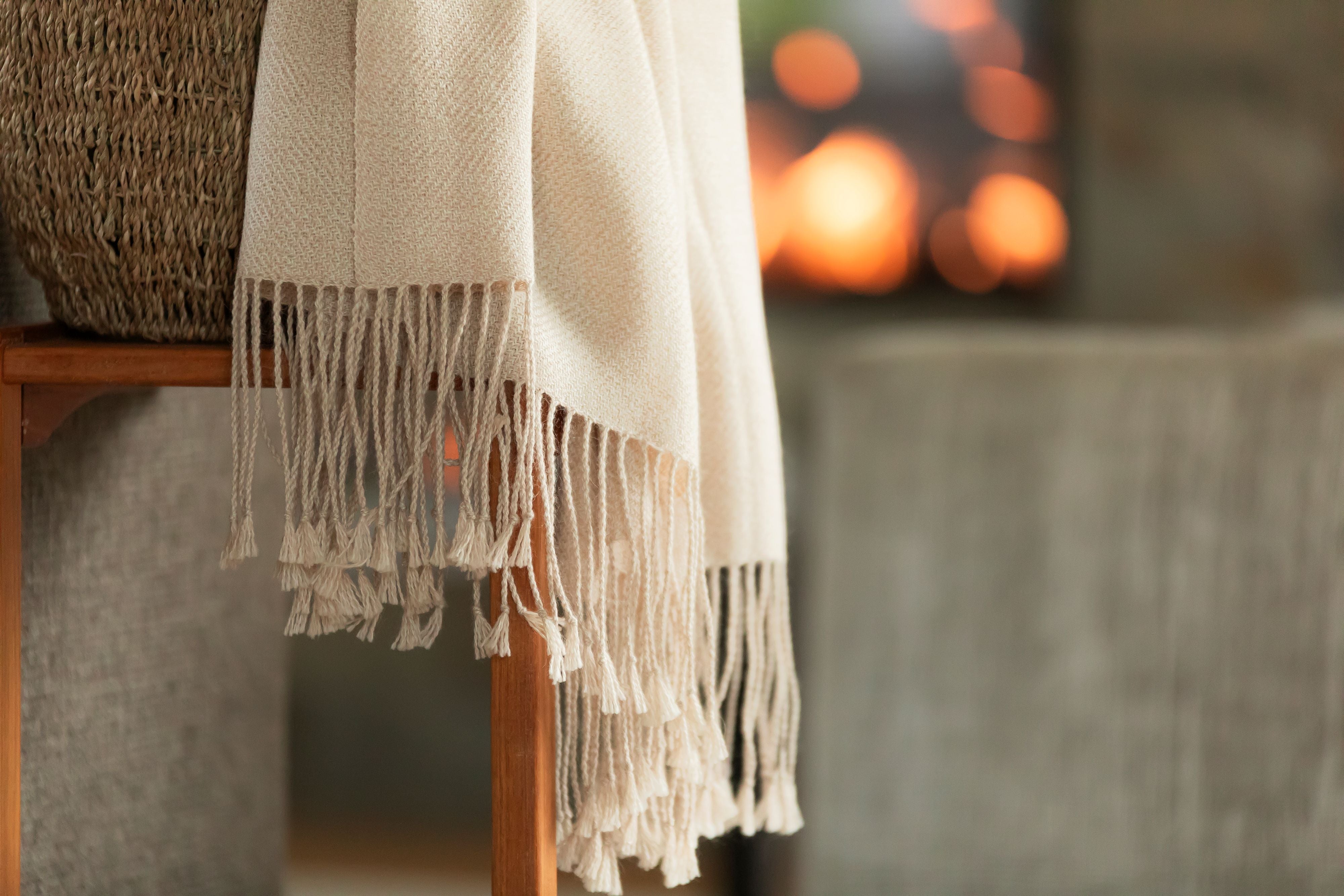 Wasi Collection - Undyed Ivory Mist Baby Alpaca Throw - Thumbnail 2