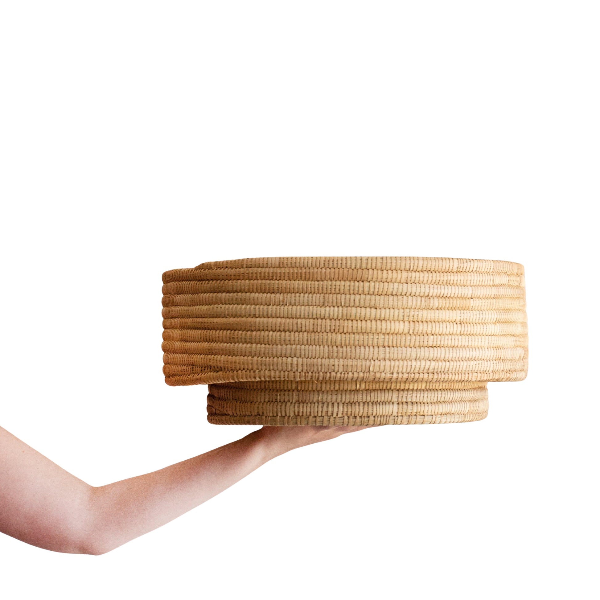 Handwoven Palm Leaf round Baskets set of 3