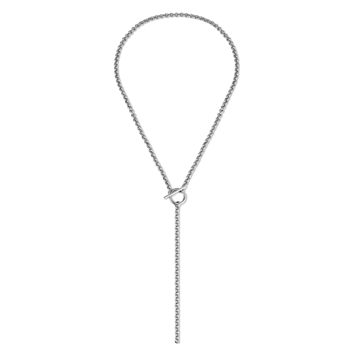 Silver-toned toggle chain necklace from Micro Royal Rolo Toggle Lariat style