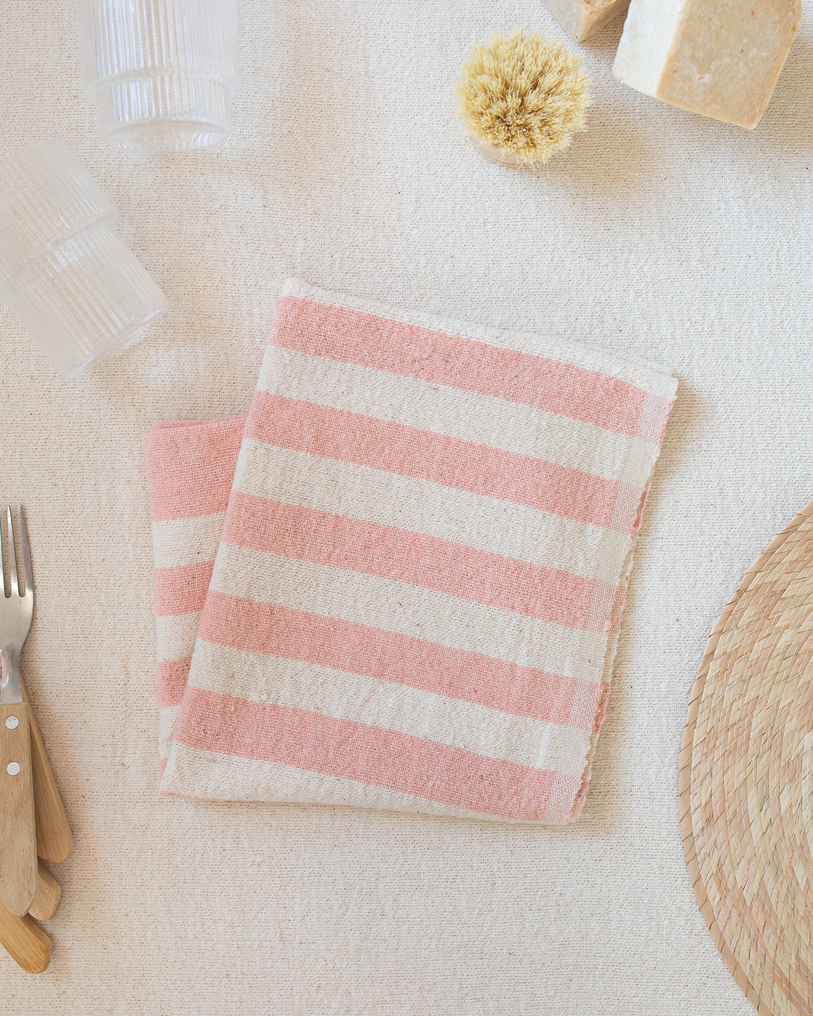 Blush Stripe Hand Towel - Thumbnail 2